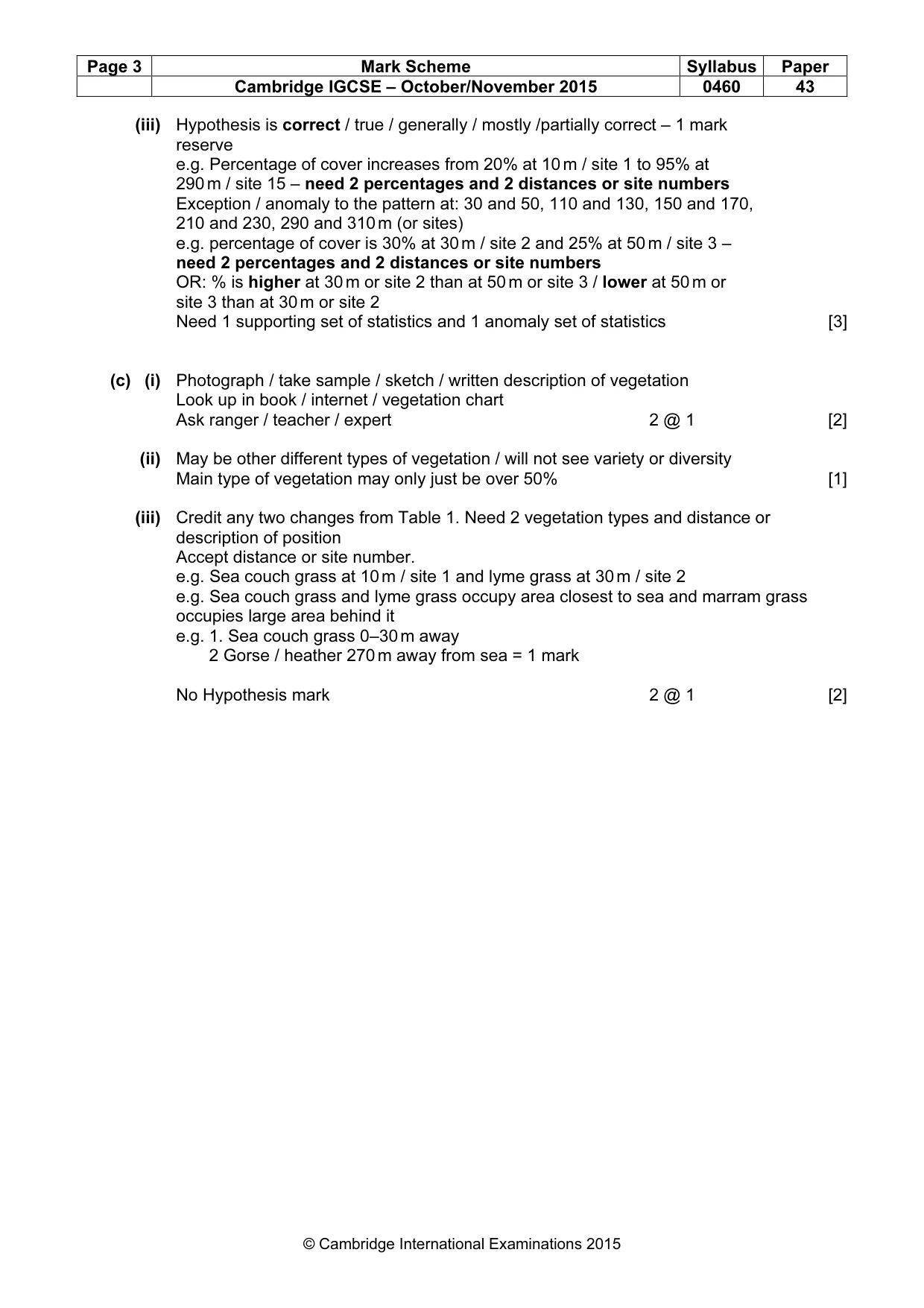 Mark scheme, page 3 of 6