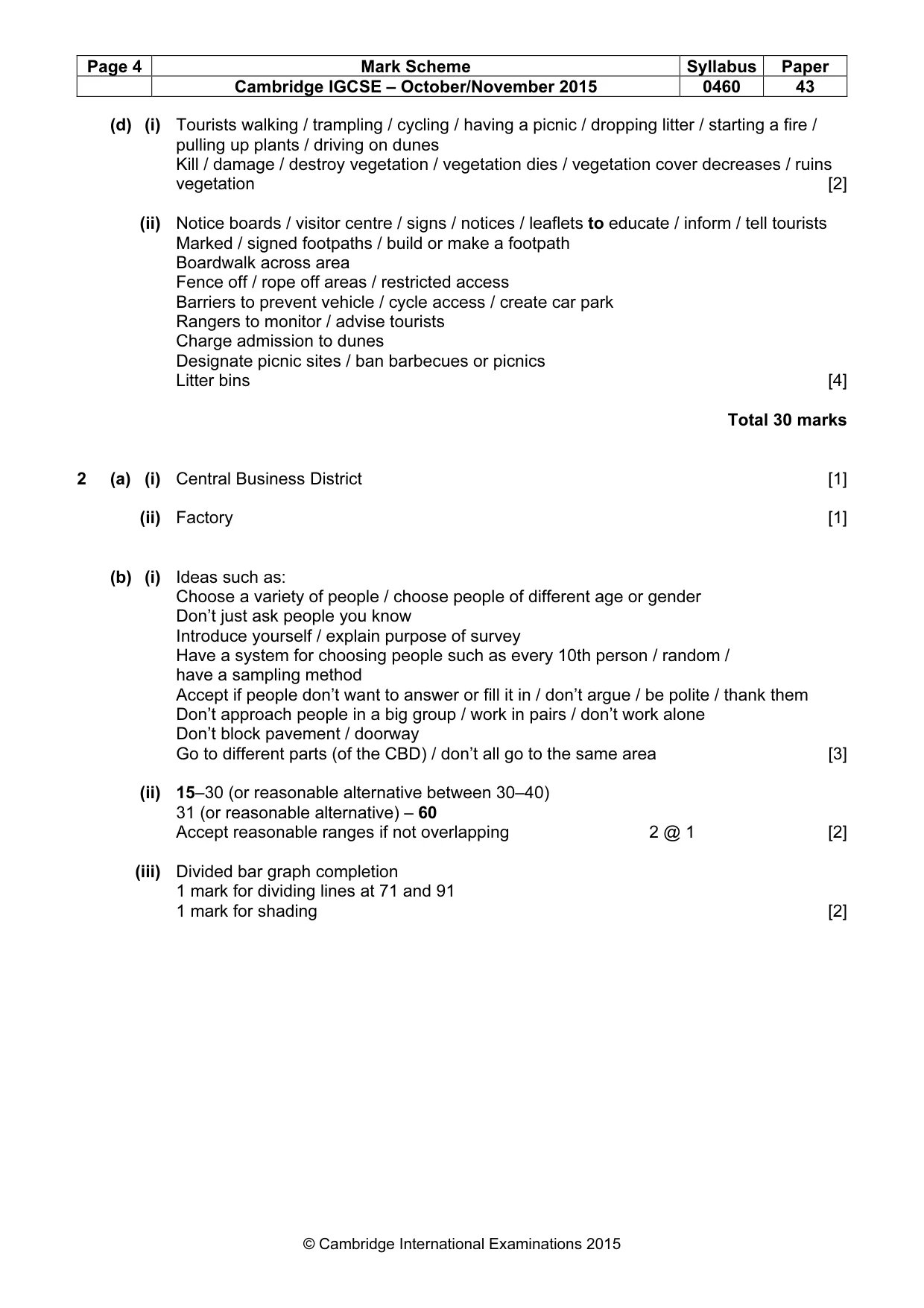 Mark scheme, page 4 of 6