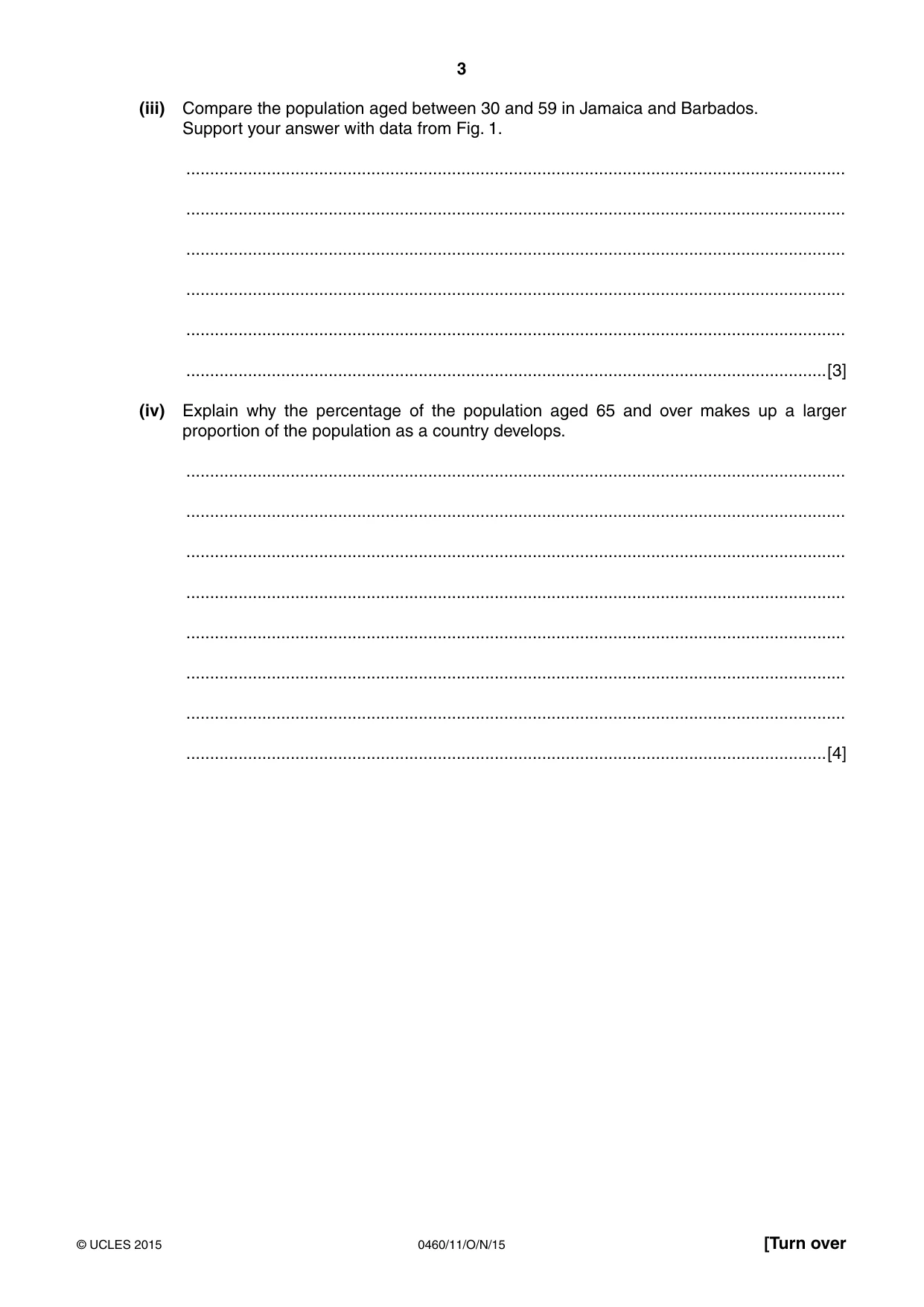 Cambridge IGCSE Geography 0460 2015 Oct/Nov Paper 1 · Variant 1 question paper, page 3 of 28