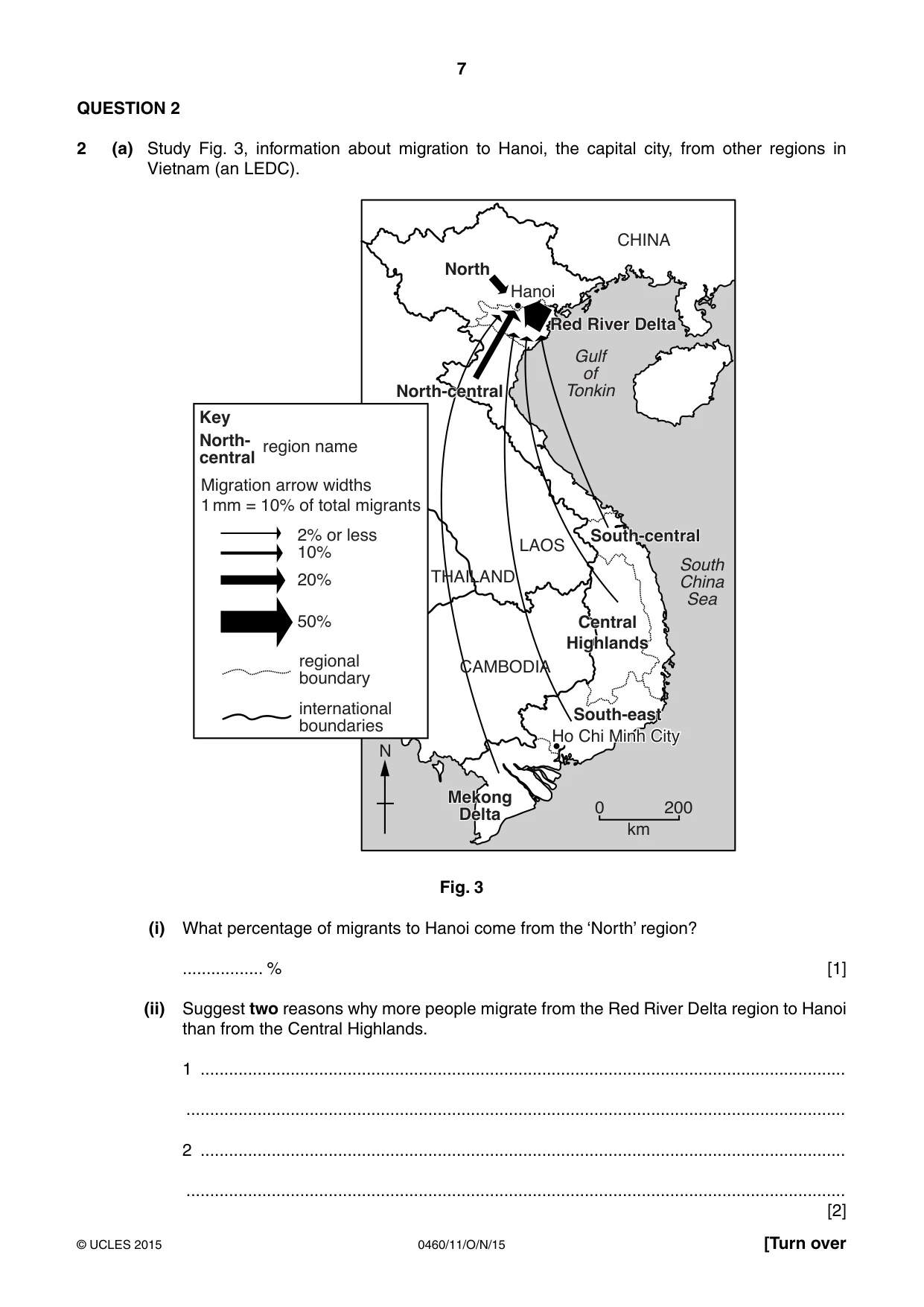 Cambridge IGCSE Geography 0460 2015 Oct/Nov Paper 1 · Variant 1 question paper, page 7 of 28