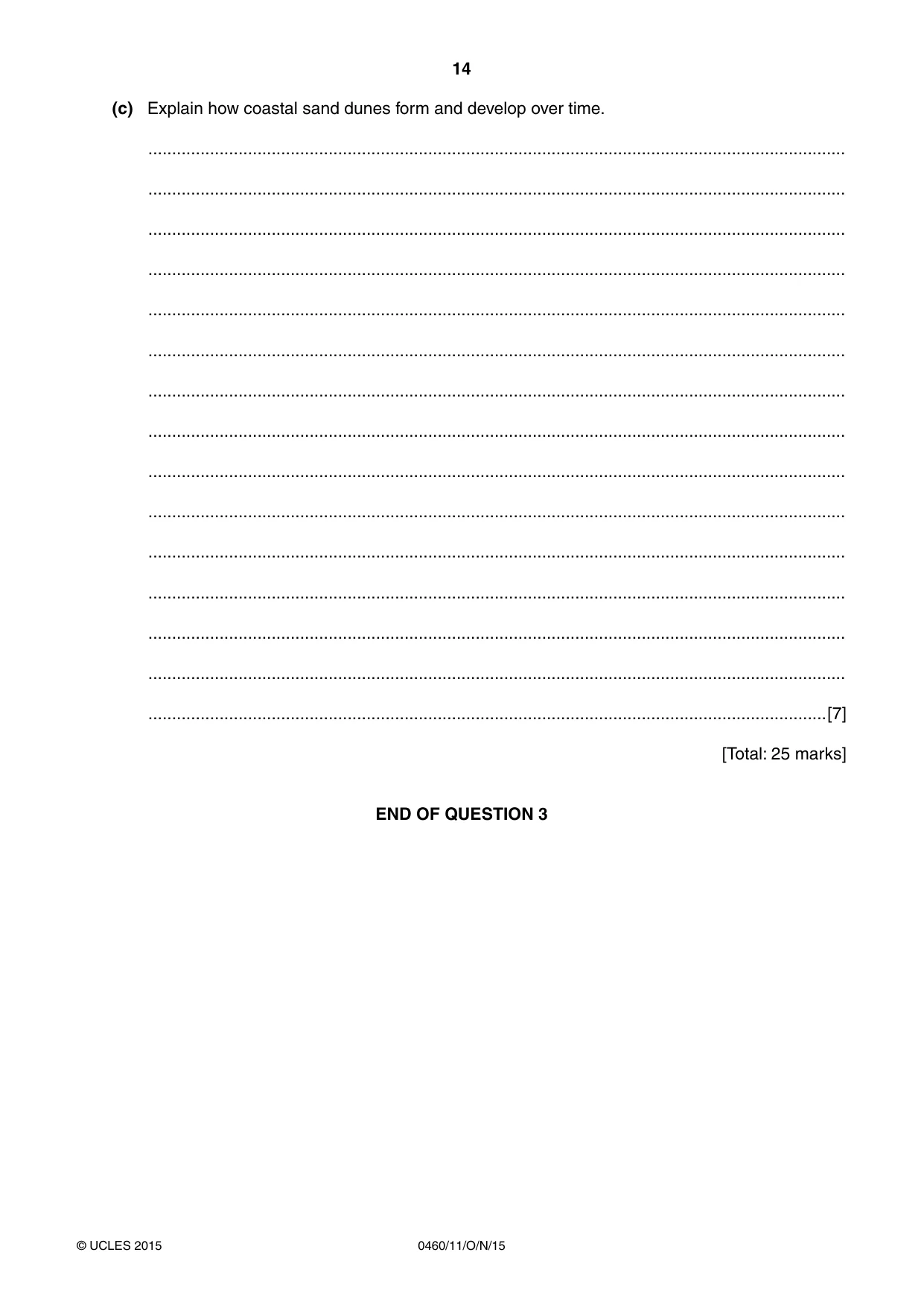 Cambridge IGCSE Geography 0460 2015 Oct/Nov Paper 1 · Variant 1 question paper, page 14 of 28