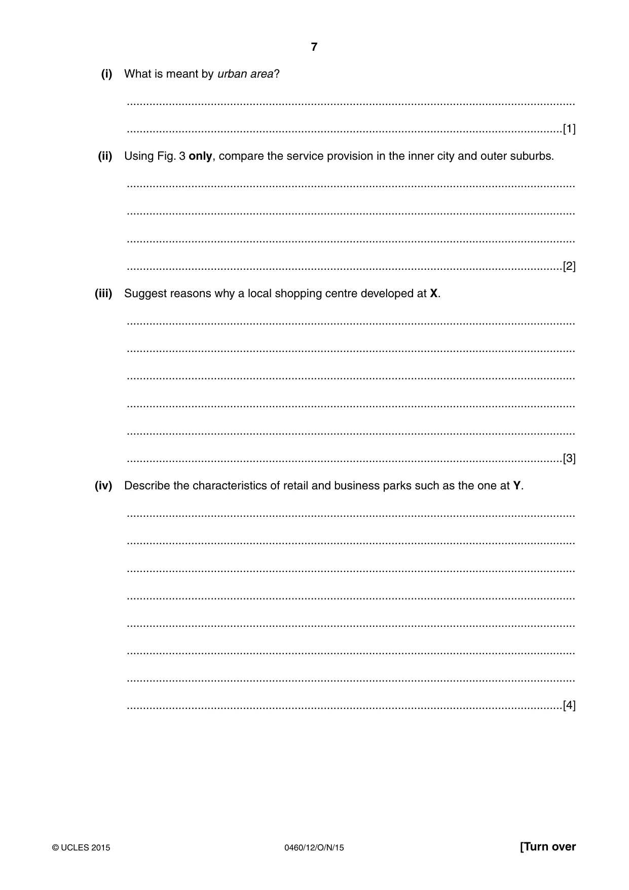 Cambridge IGCSE Geography 0460 2015 Oct/Nov Paper 1 · Variant 2 question paper, page 7 of 28