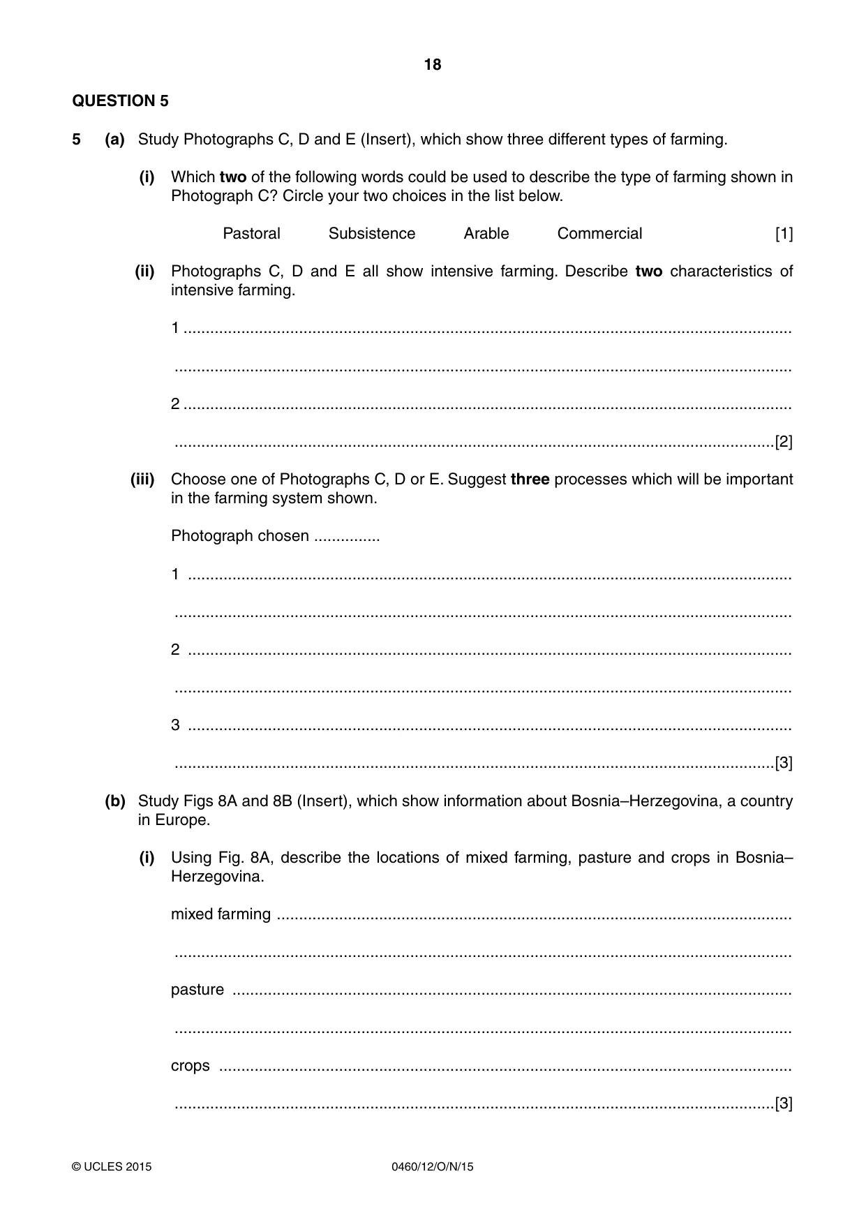Cambridge IGCSE Geography 0460 2015 Oct/Nov Paper 1 · Variant 2 question paper, page 18 of 28