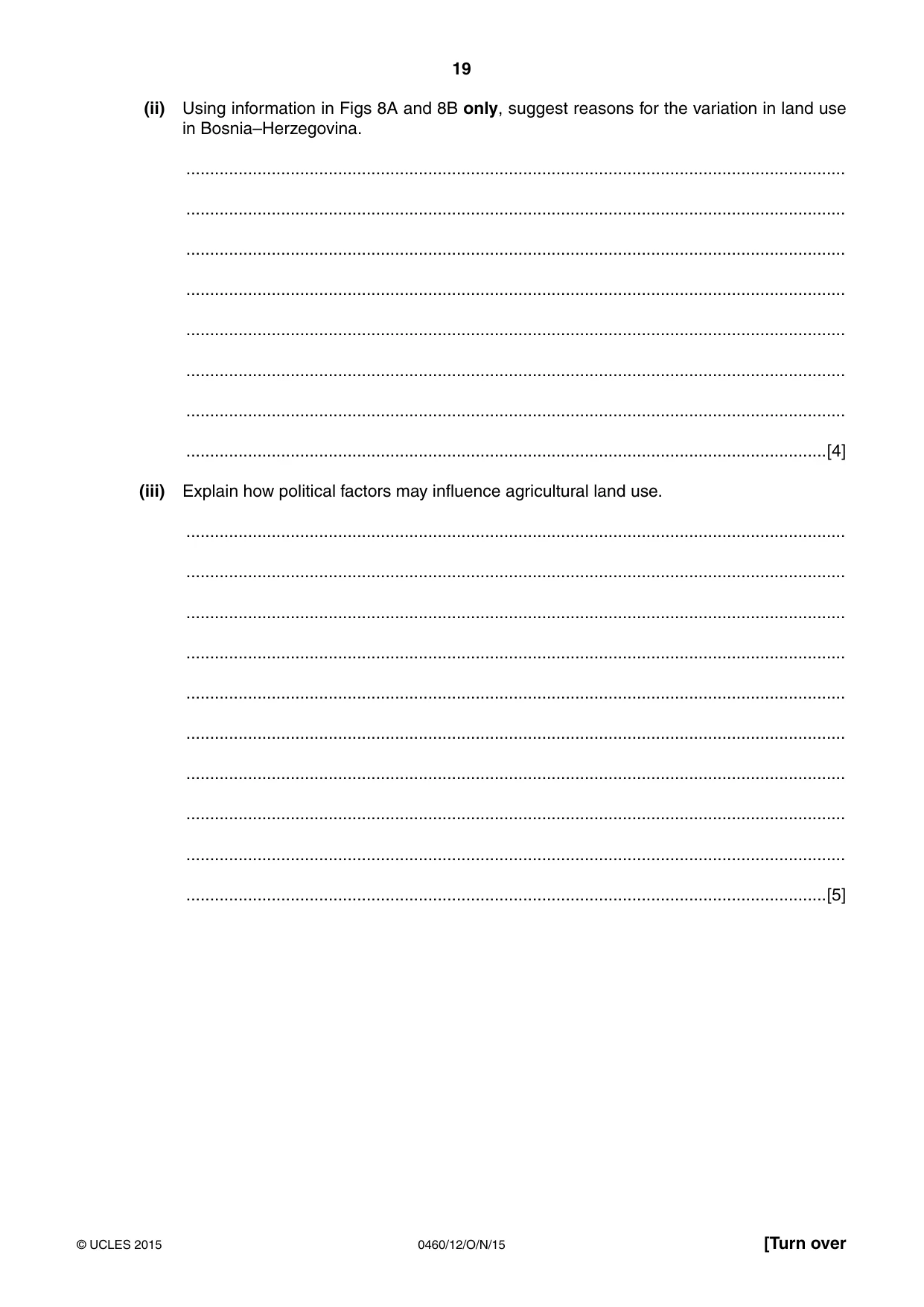 Cambridge IGCSE Geography 0460 2015 Oct/Nov Paper 1 · Variant 2 question paper, page 19 of 28
