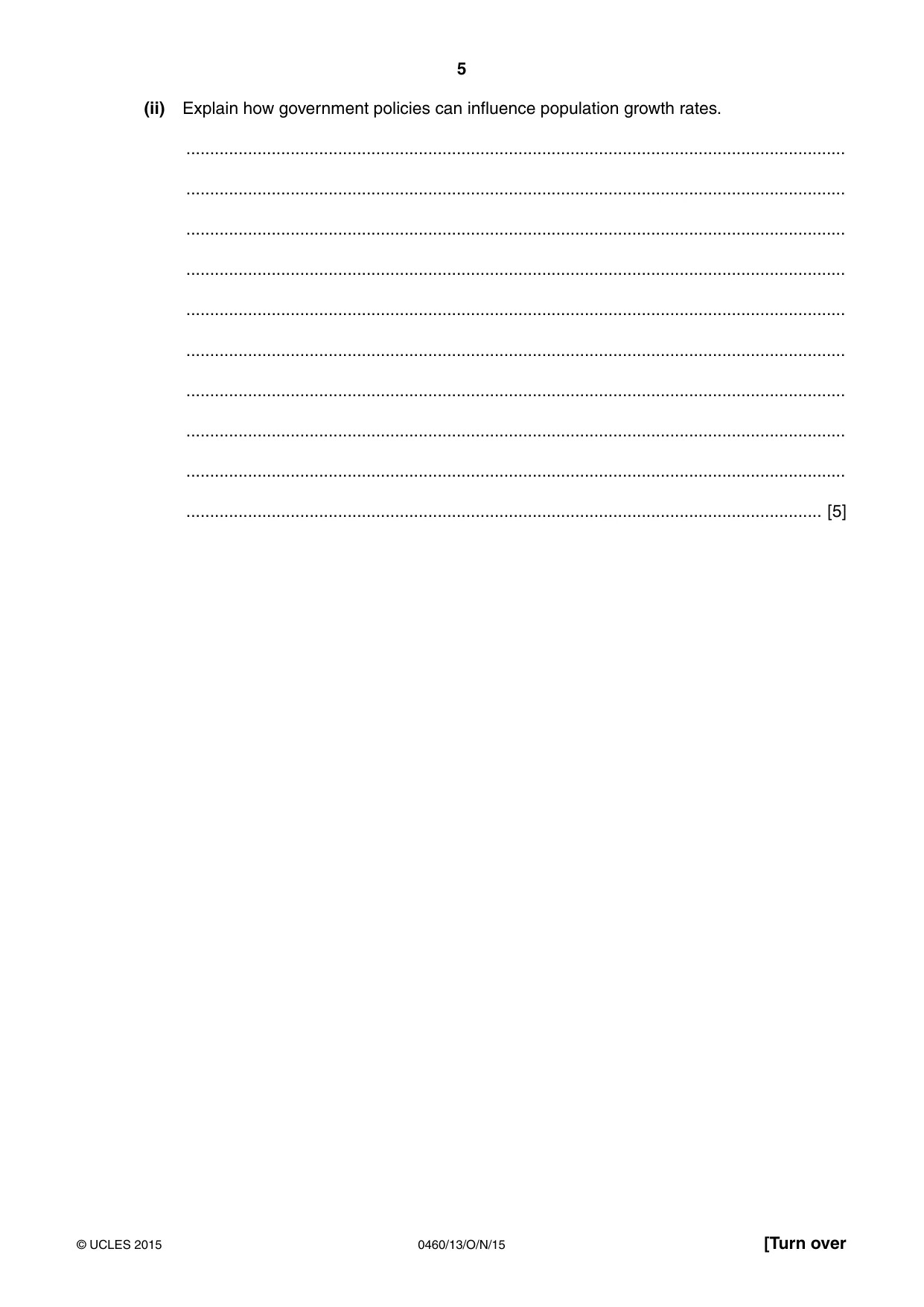 Cambridge IGCSE Geography 0460 2015 Oct/Nov Paper 1 · Variant 3 question paper, page 5 of 32