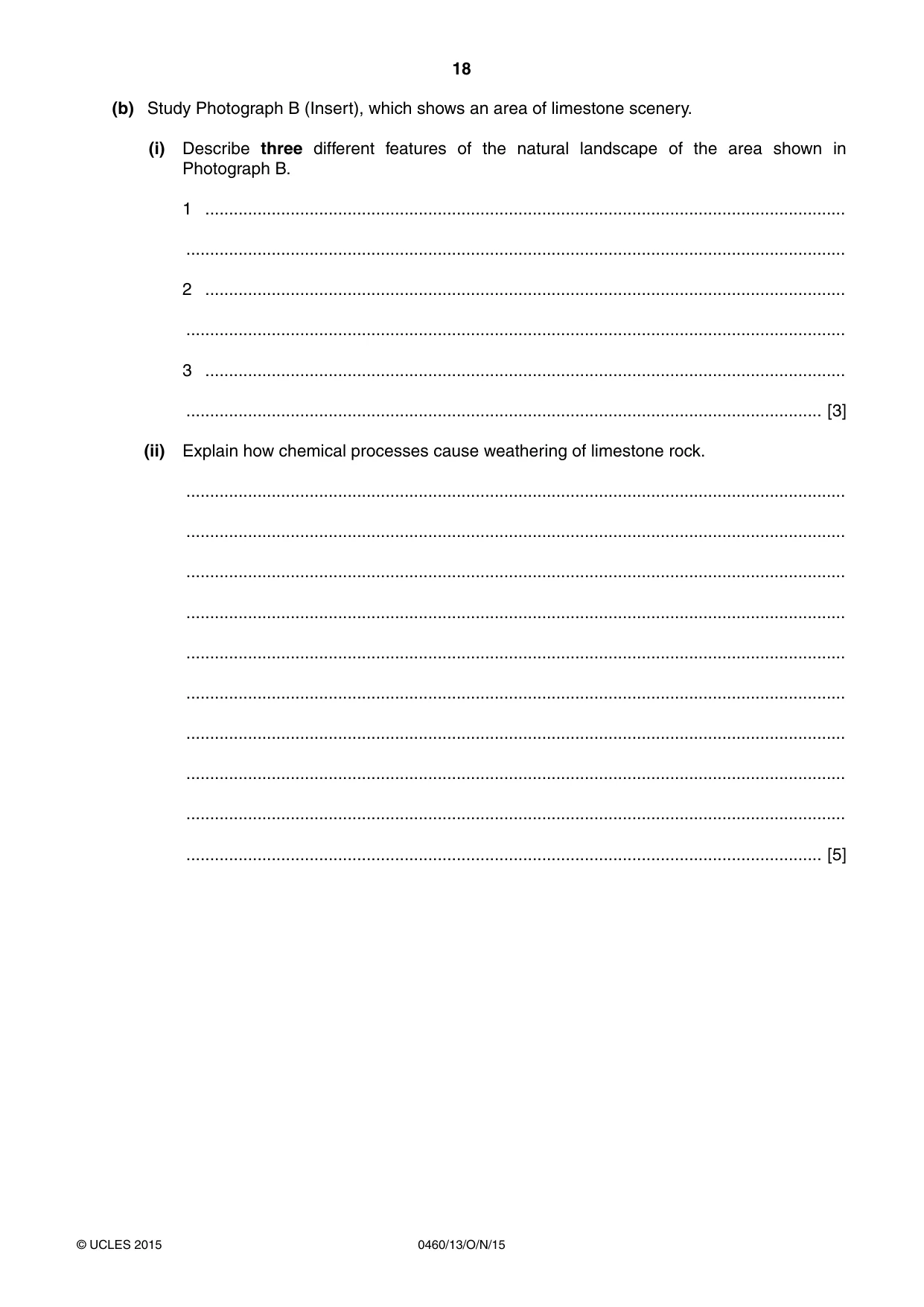 Cambridge IGCSE Geography 0460 2015 Oct/Nov Paper 1 · Variant 3 question paper, page 18 of 32
