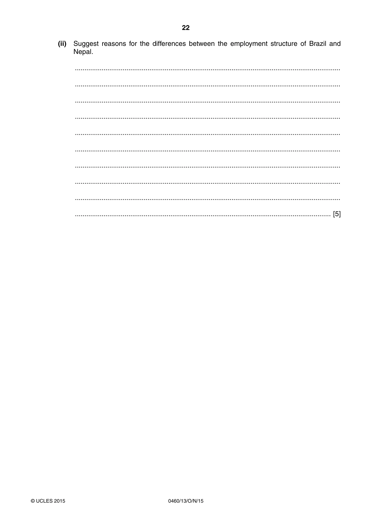 Cambridge IGCSE Geography 0460 2015 Oct/Nov Paper 1 · Variant 3 question paper, page 22 of 32