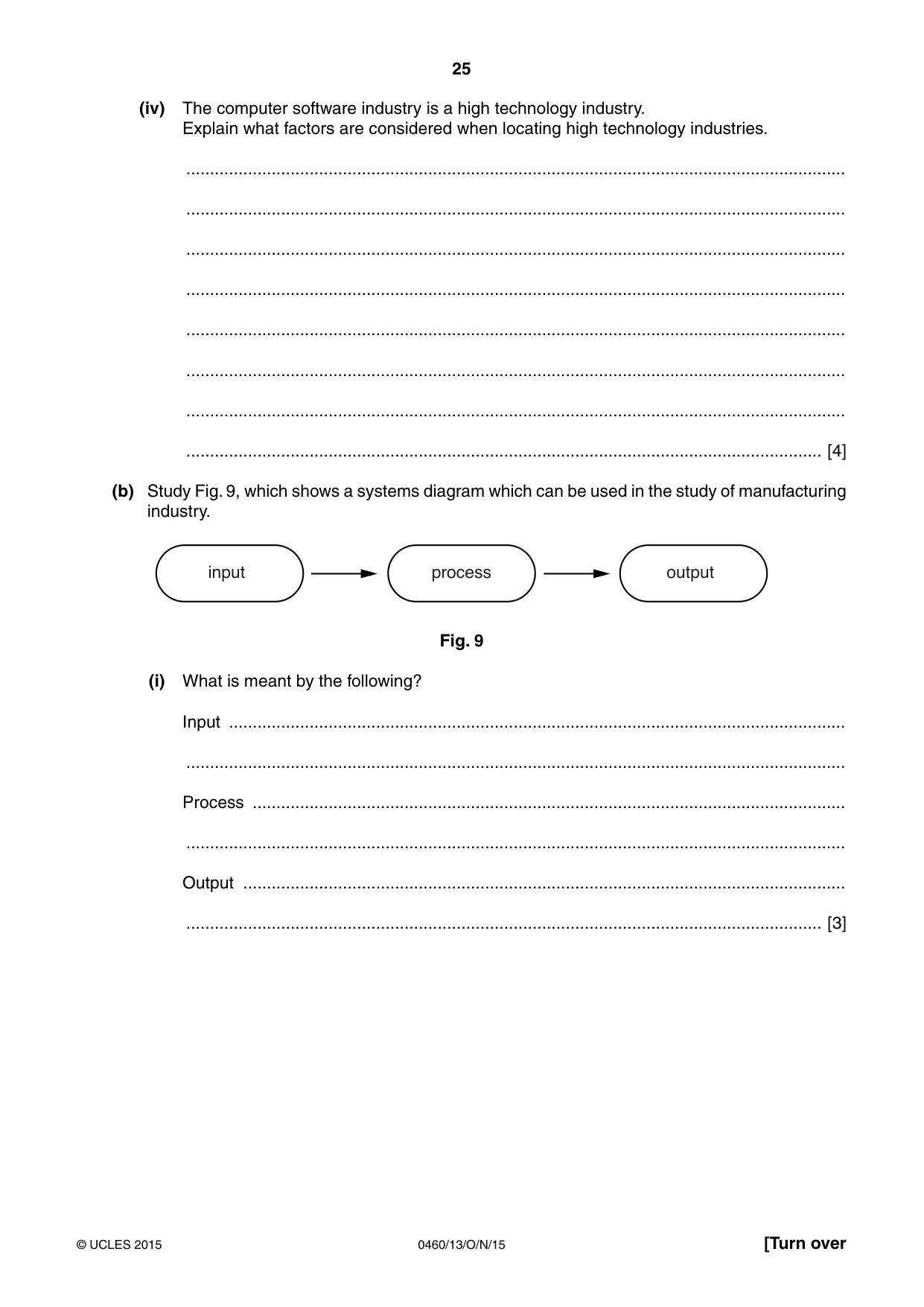 Cambridge IGCSE Geography 0460 2015 Oct/Nov Paper 1 · Variant 3 question paper, page 25 of 32