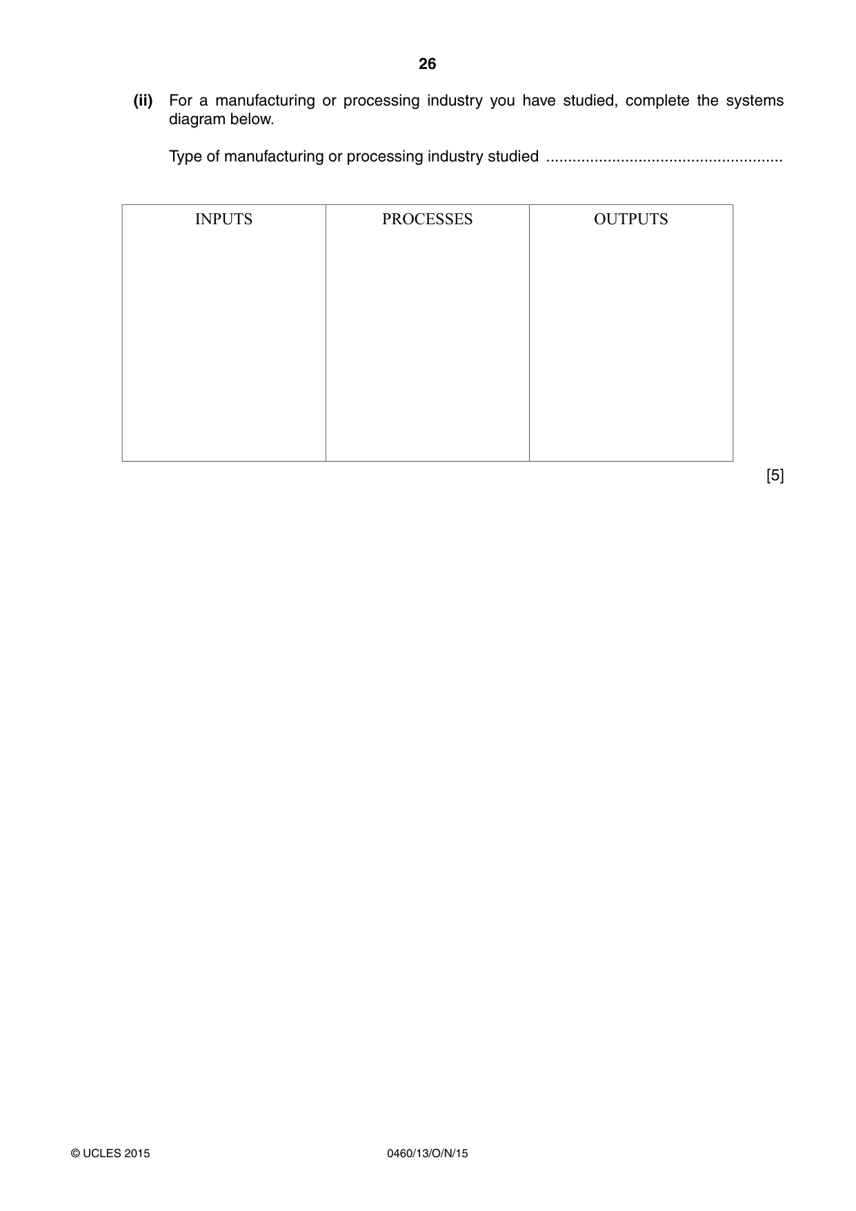 Cambridge IGCSE Geography 0460 2015 Oct/Nov Paper 1 · Variant 3 question paper, page 26 of 32