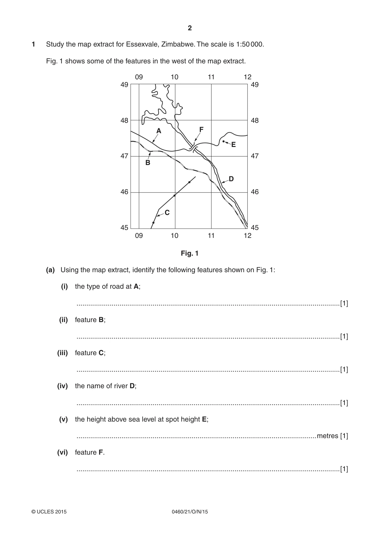 Cambridge IGCSE Geography 0460 2015 Oct/Nov Paper 2 · Variant 1 question paper, page 2 of 20