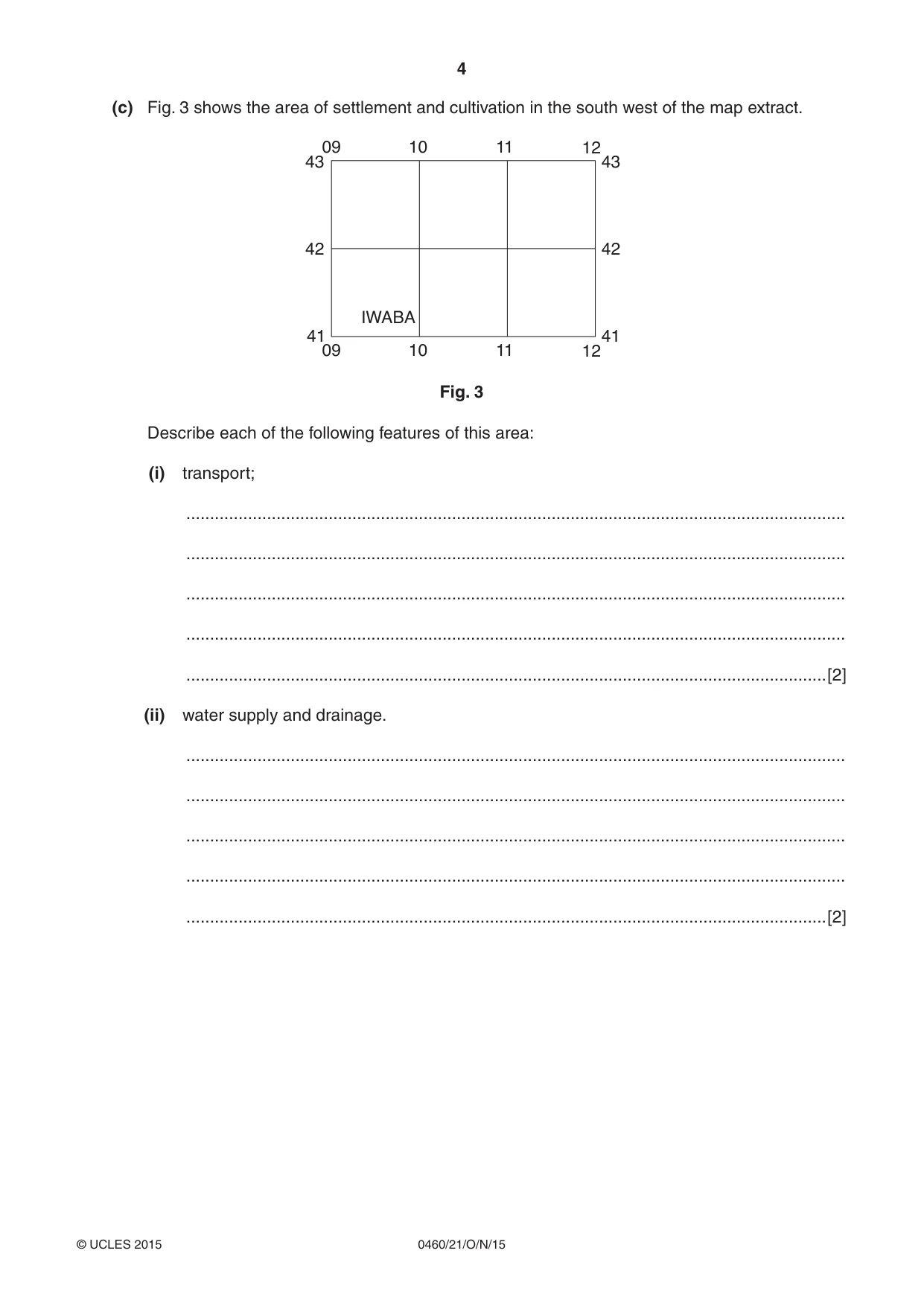 Cambridge IGCSE Geography 0460 2015 Oct/Nov Paper 2 · Variant 1 question paper, page 4 of 20