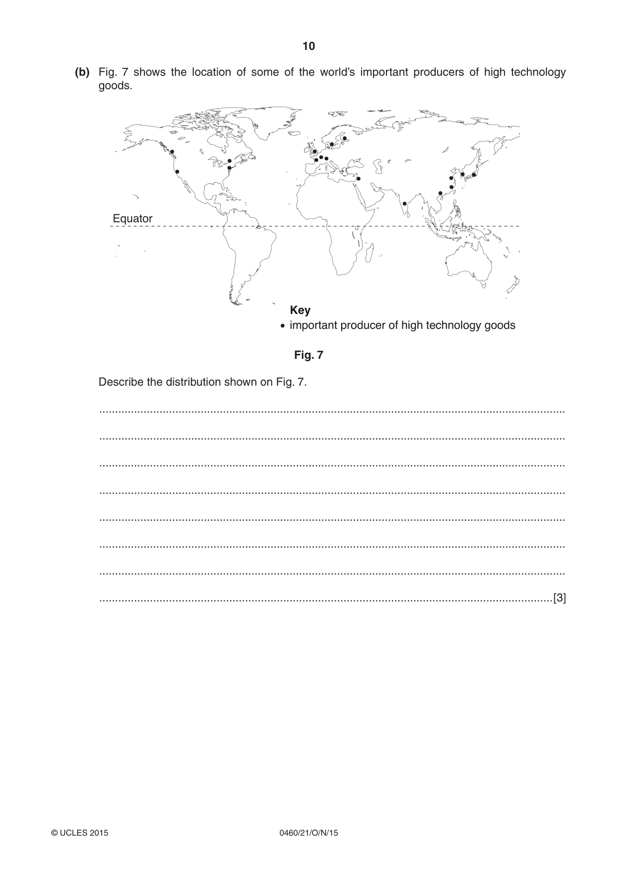 Cambridge IGCSE Geography 0460 2015 Oct/Nov Paper 2 · Variant 1 question paper, page 10 of 20