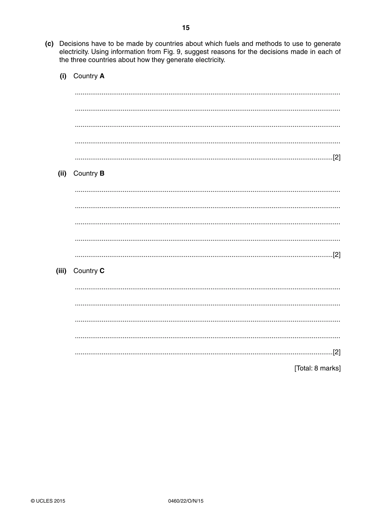 Cambridge IGCSE Geography 0460 2015 Oct/Nov Paper 2 · Variant 2 question paper, page 15 of 20