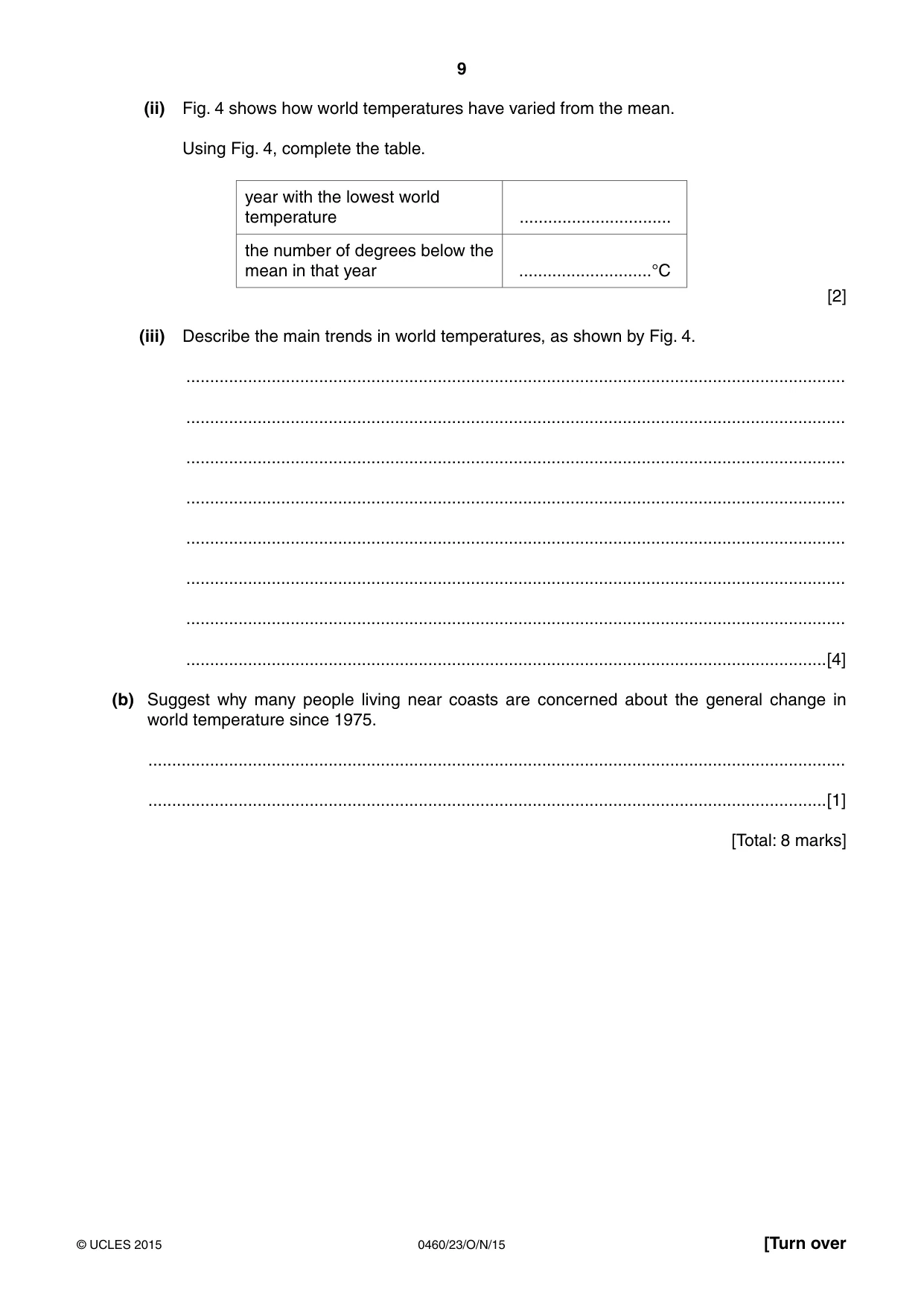 Cambridge IGCSE Geography 0460 2015 Oct/Nov Paper 2 · Variant 3 question paper, page 9 of 20