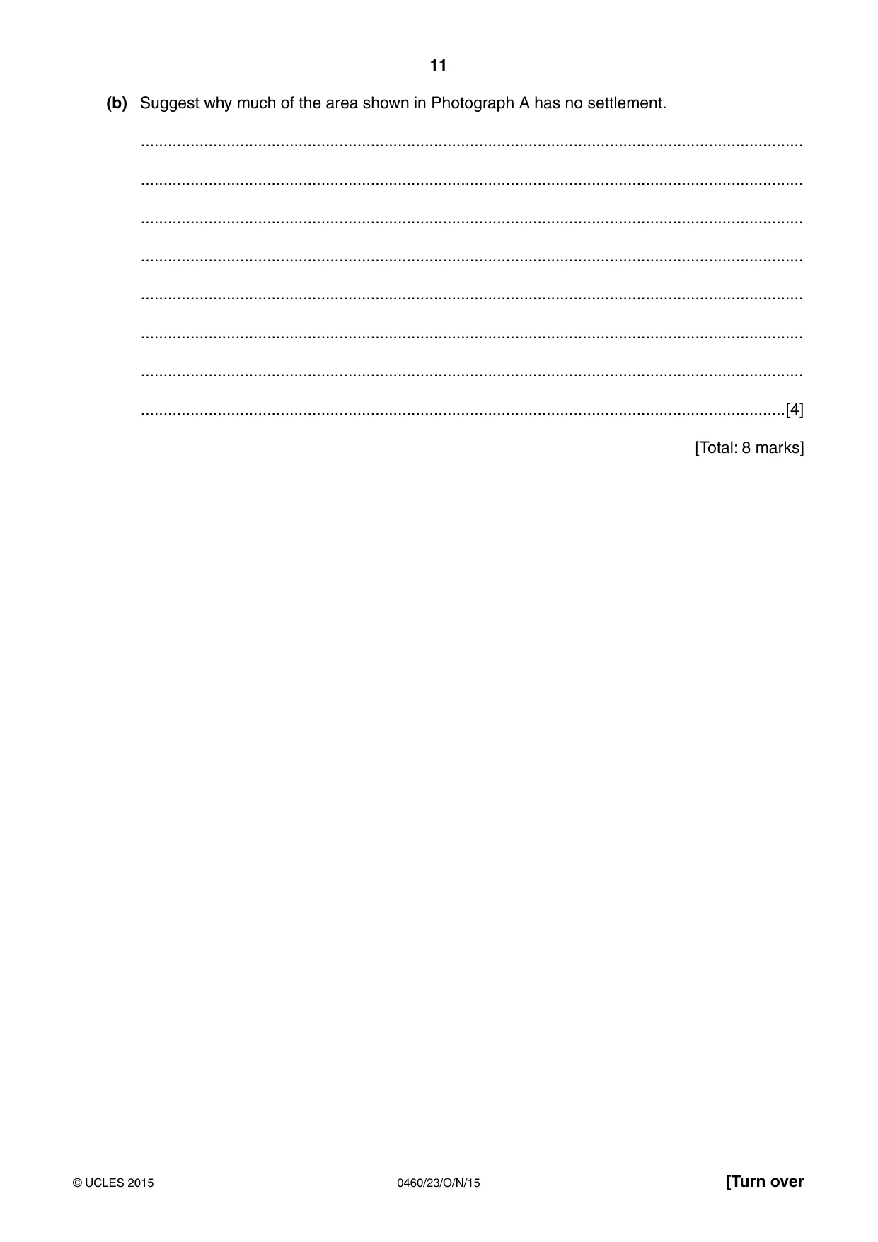 Cambridge IGCSE Geography 0460 2015 Oct/Nov Paper 2 · Variant 3 question paper, page 11 of 20