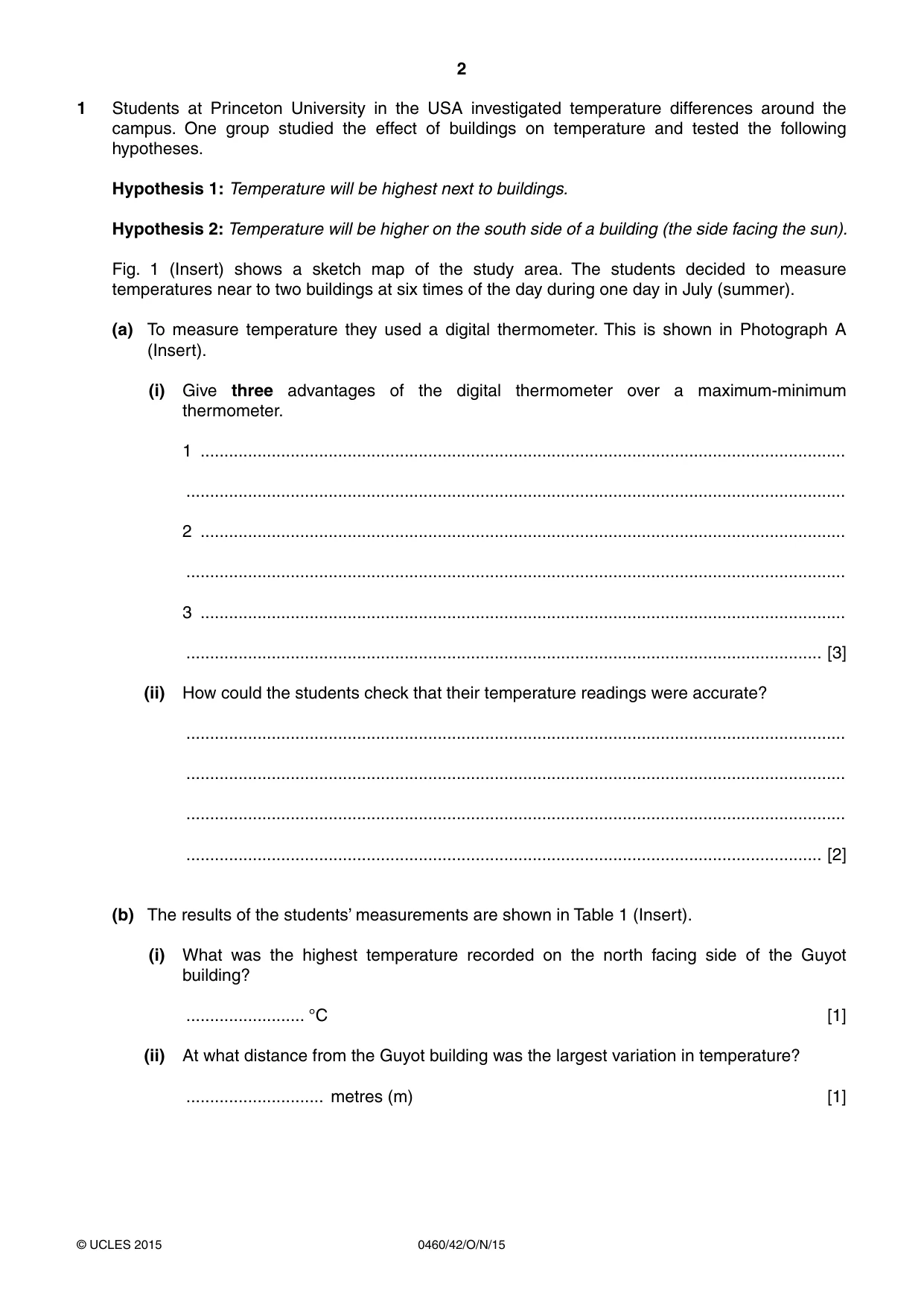 Cambridge IGCSE Geography 0460 2015 Oct/Nov Paper 4 · Variant 2 question paper, page 2 of 20