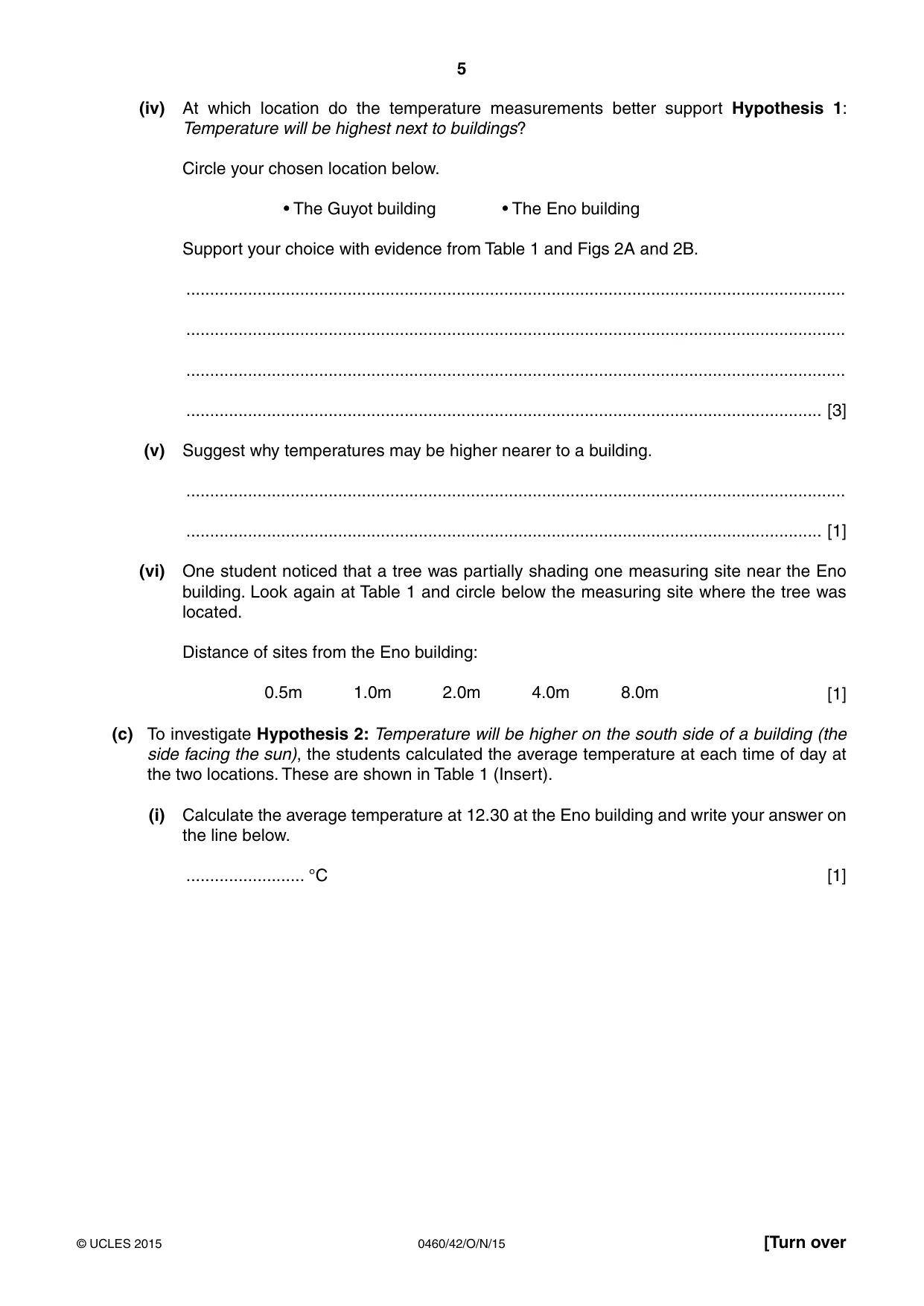 Cambridge IGCSE Geography 0460 2015 Oct/Nov Paper 4 · Variant 2 question paper, page 5 of 20