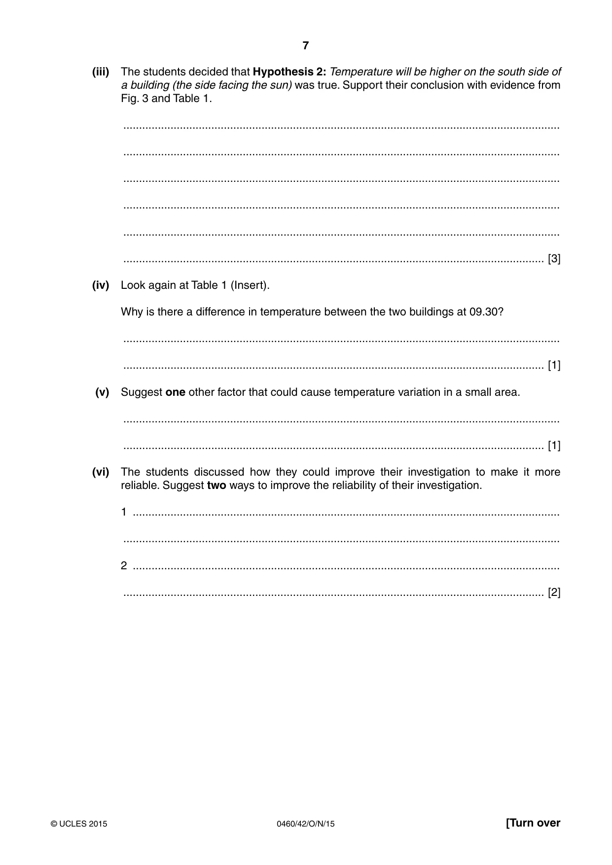 Cambridge IGCSE Geography 0460 2015 Oct/Nov Paper 4 · Variant 2 question paper, page 7 of 20