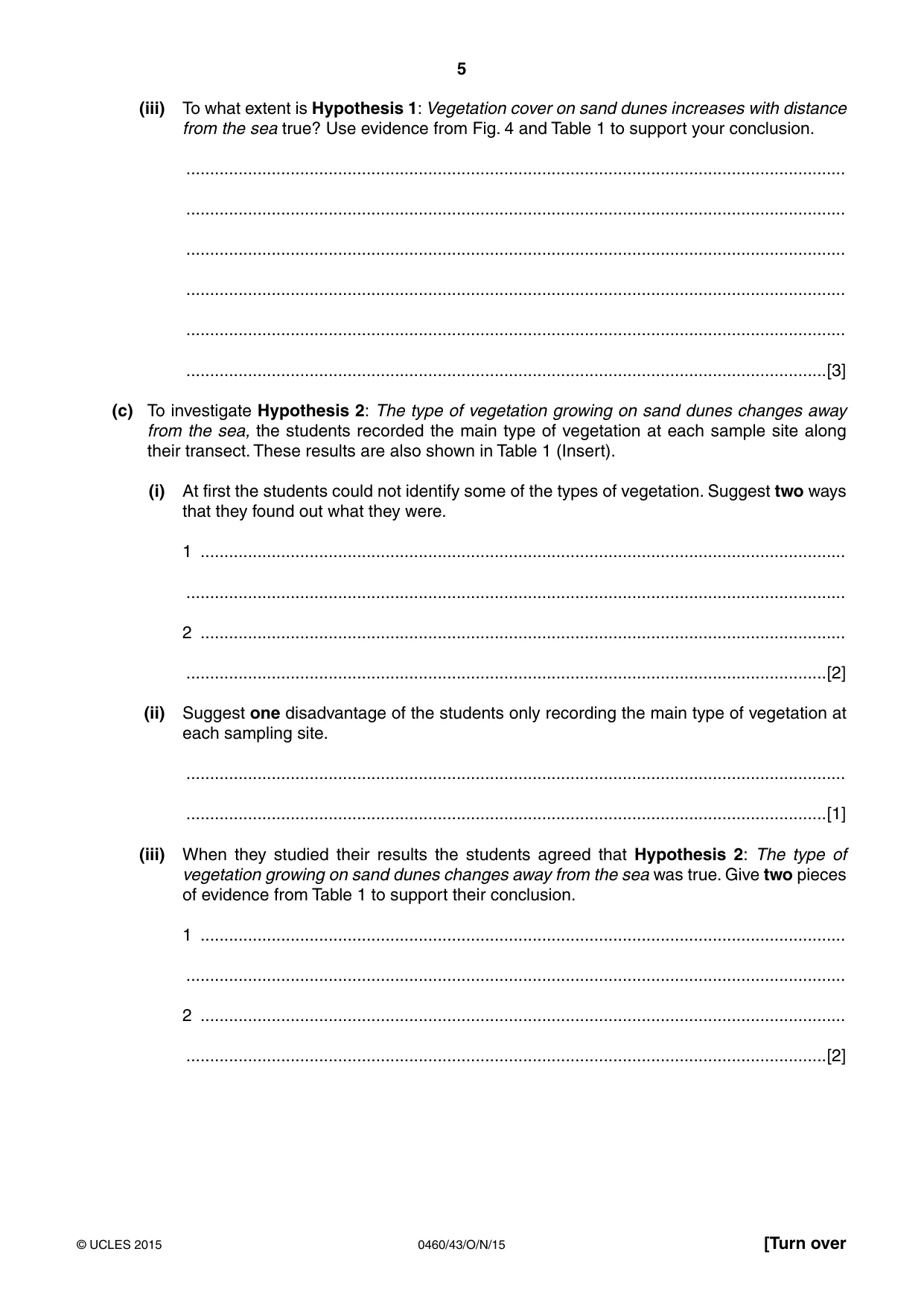 Cambridge IGCSE Geography 0460 2015 Oct/Nov Paper 4 · Variant 3 question paper, page 5 of 16