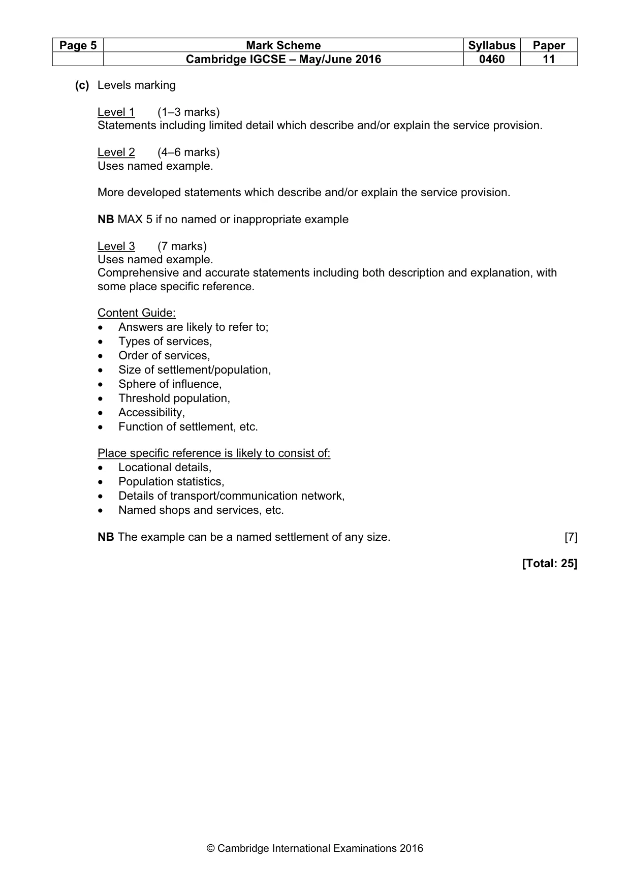 Mark scheme, page 5 of 13
