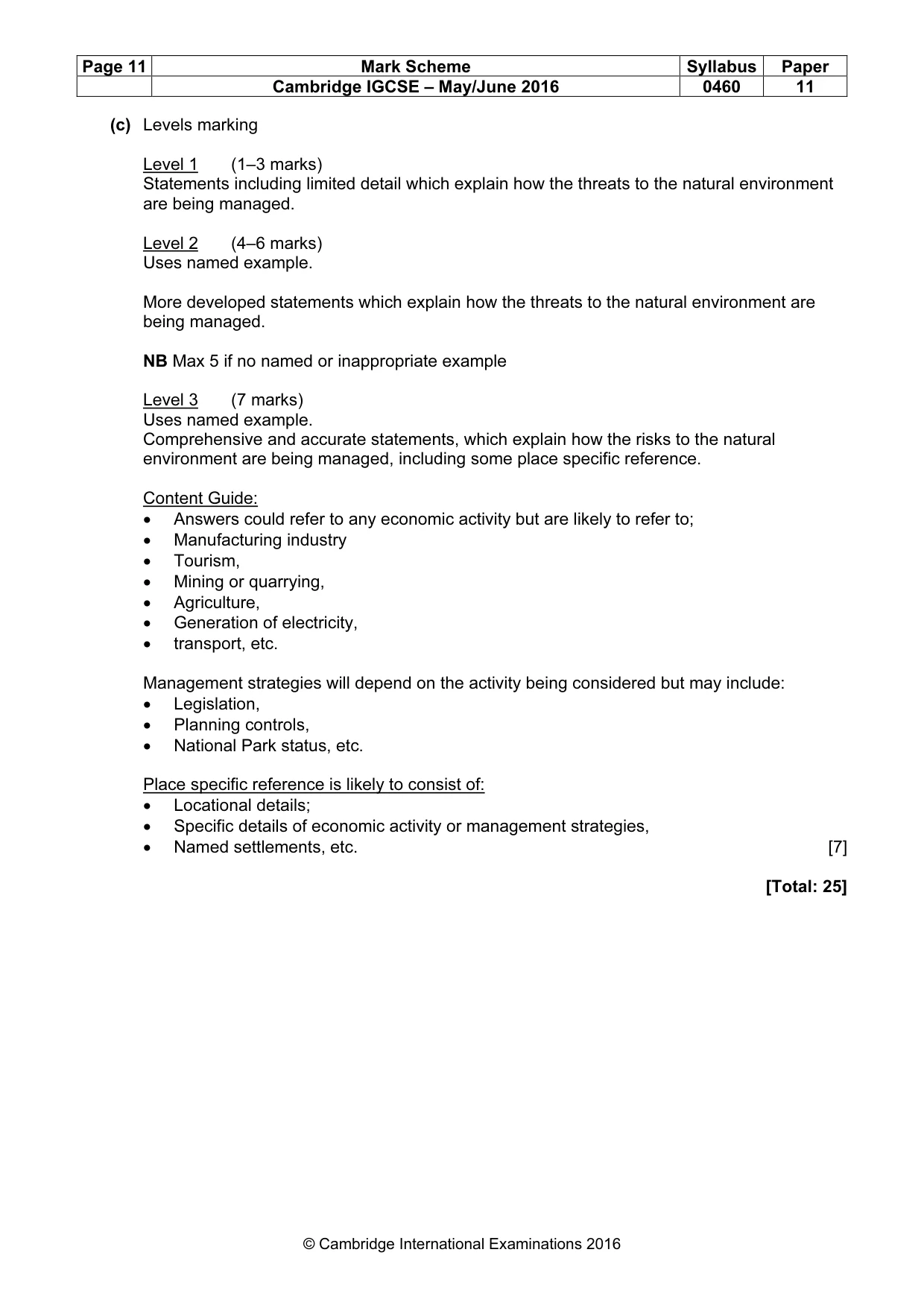 Mark scheme, page 11 of 13