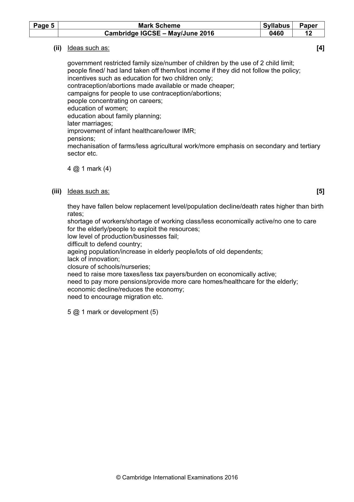 Mark scheme, page 5 of 20