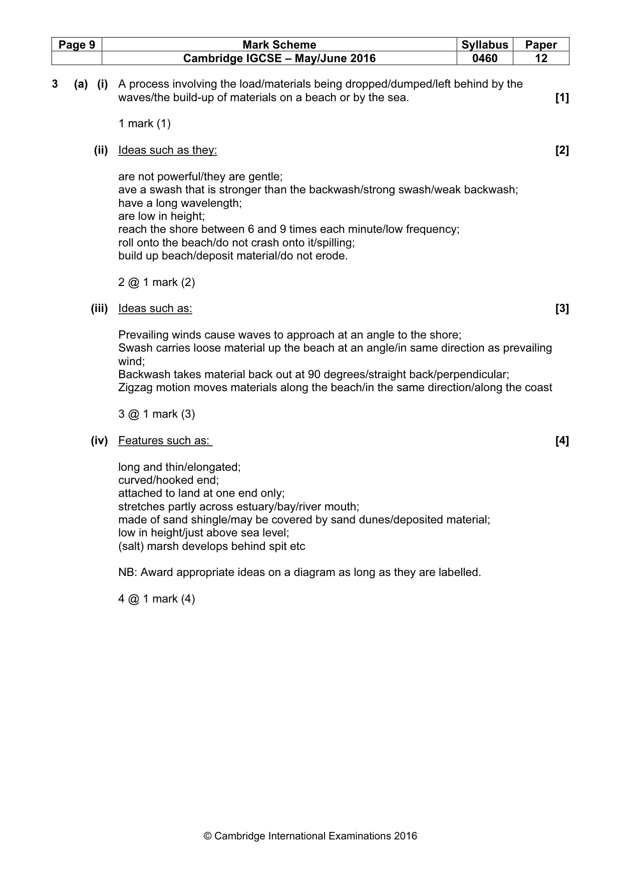 Mark scheme, page 9 of 20