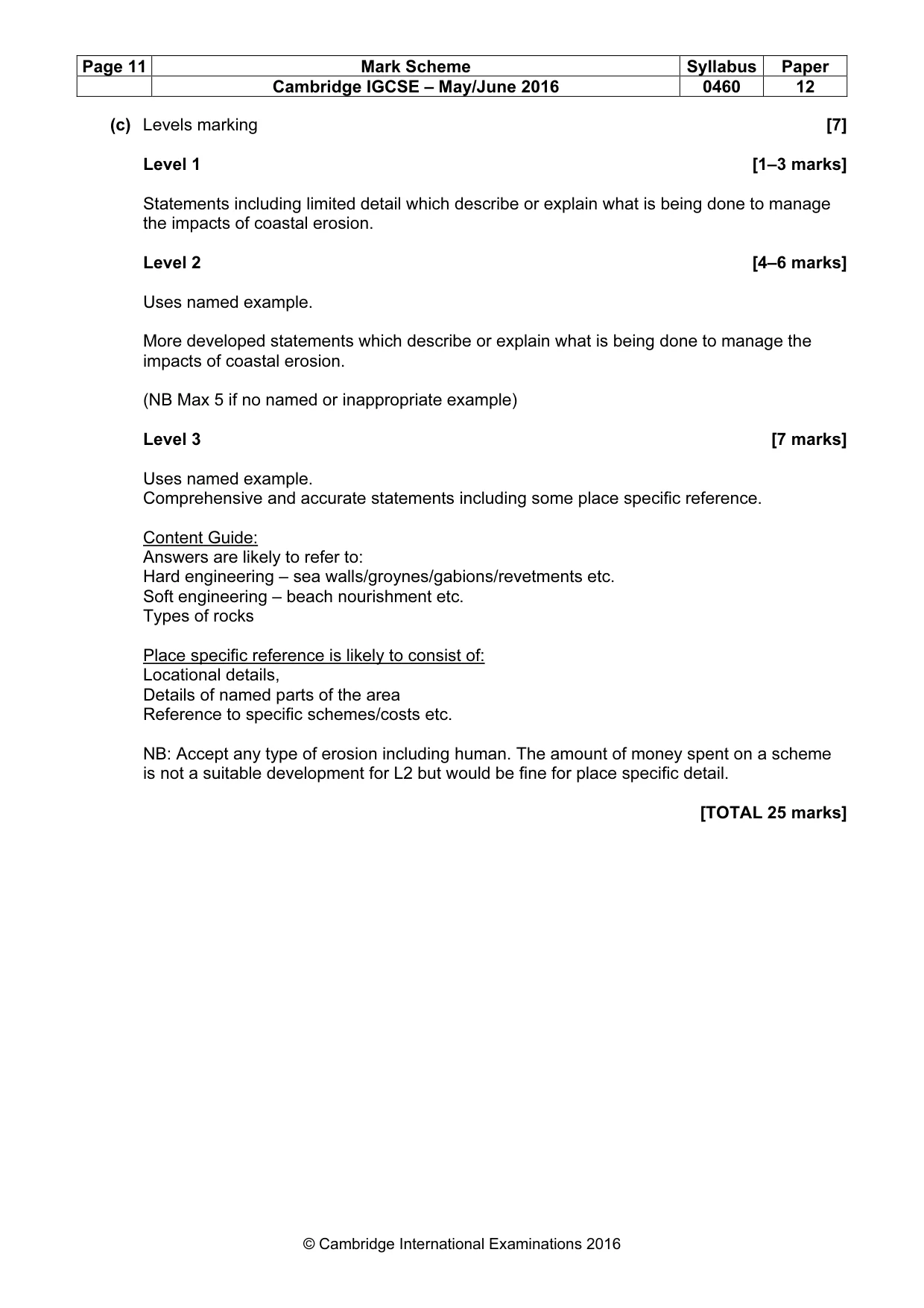 Mark scheme, page 11 of 20