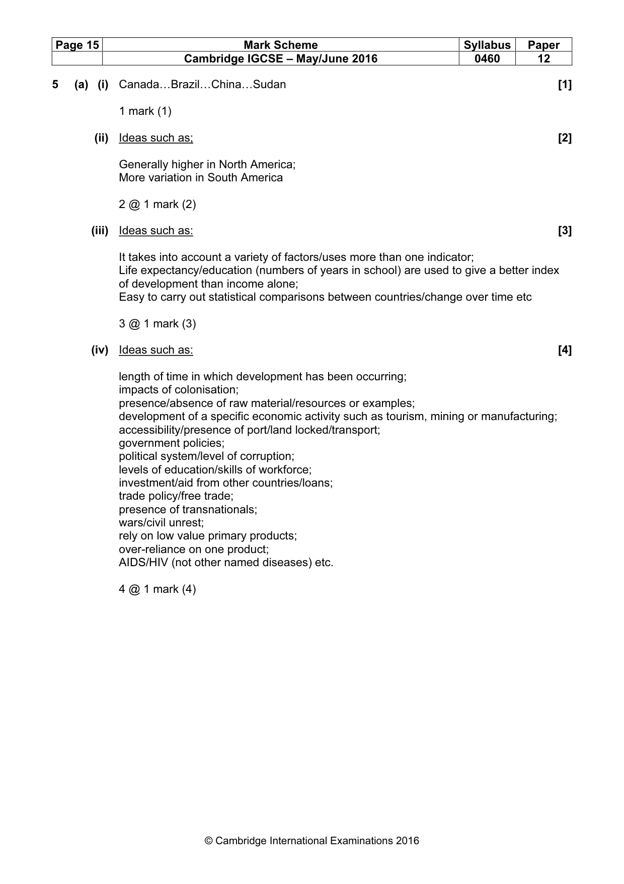 Mark scheme, page 15 of 20