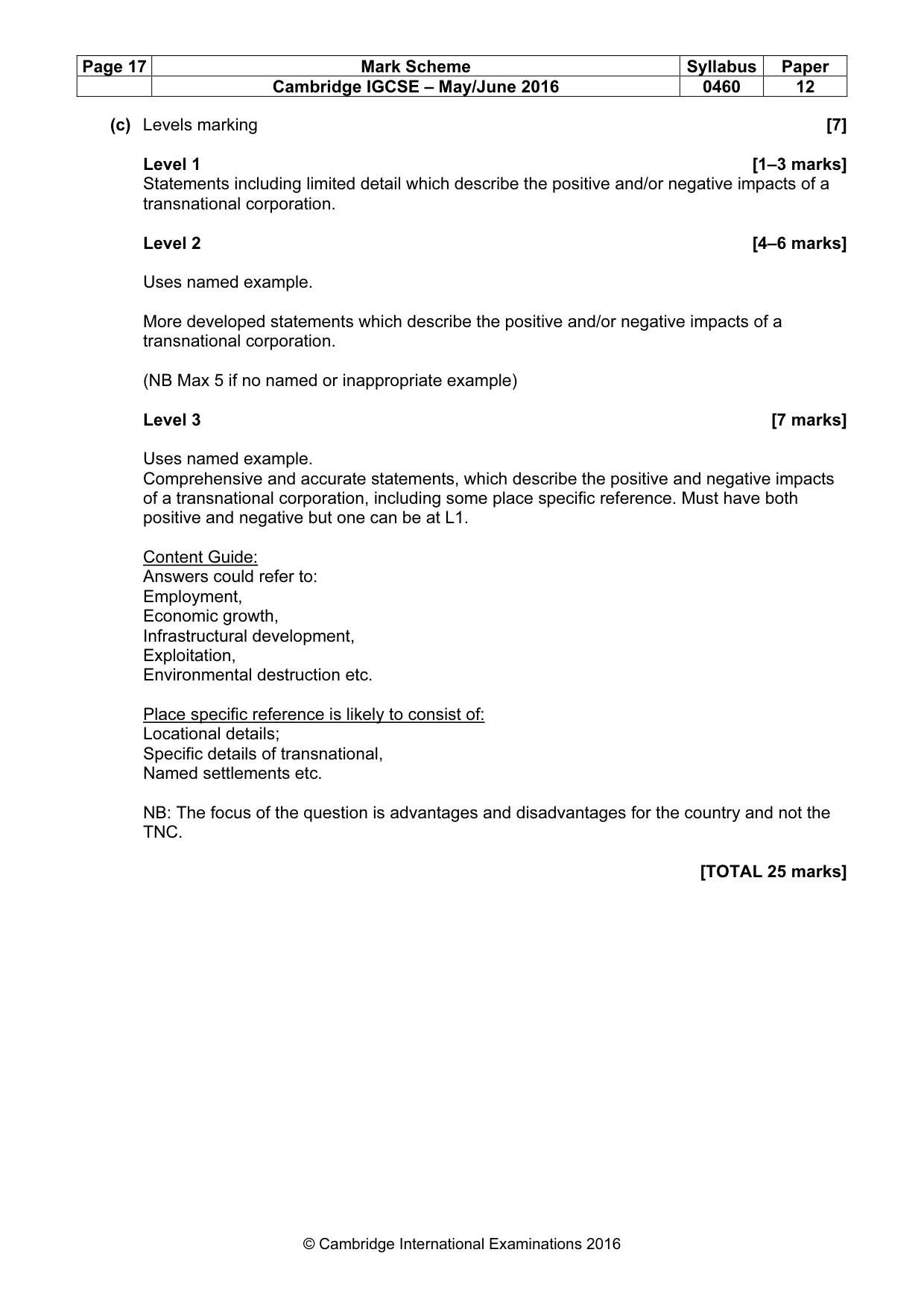 Mark scheme, page 17 of 20