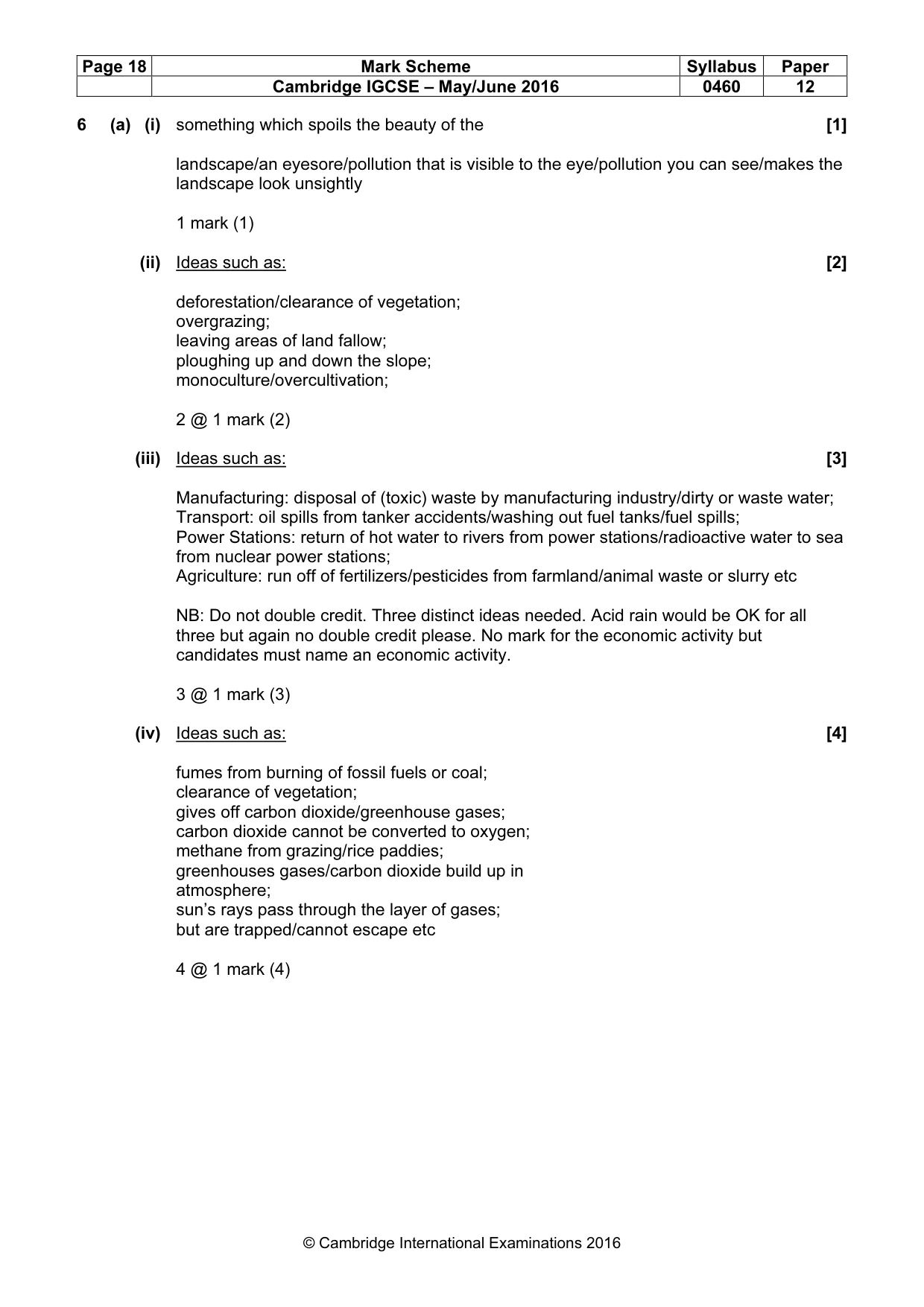 Mark scheme, page 18 of 20