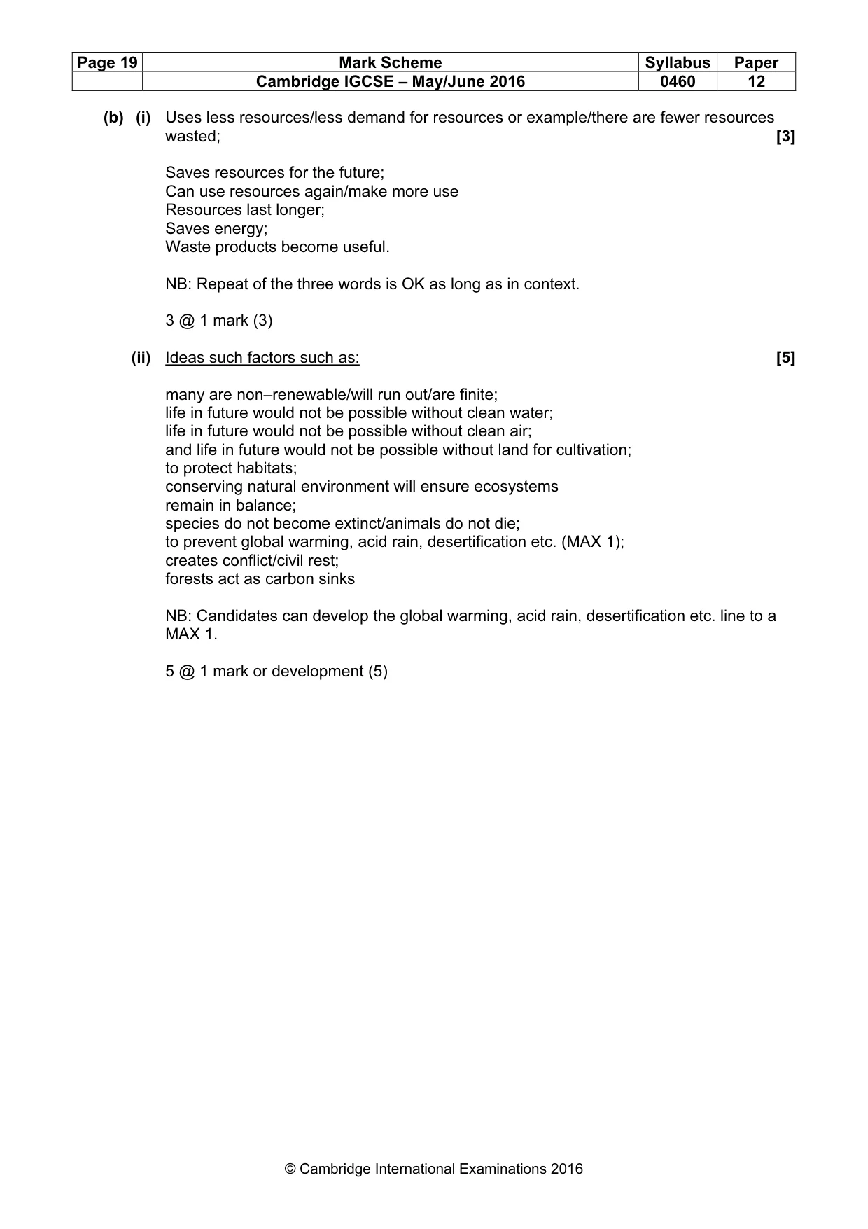 Mark scheme, page 19 of 20