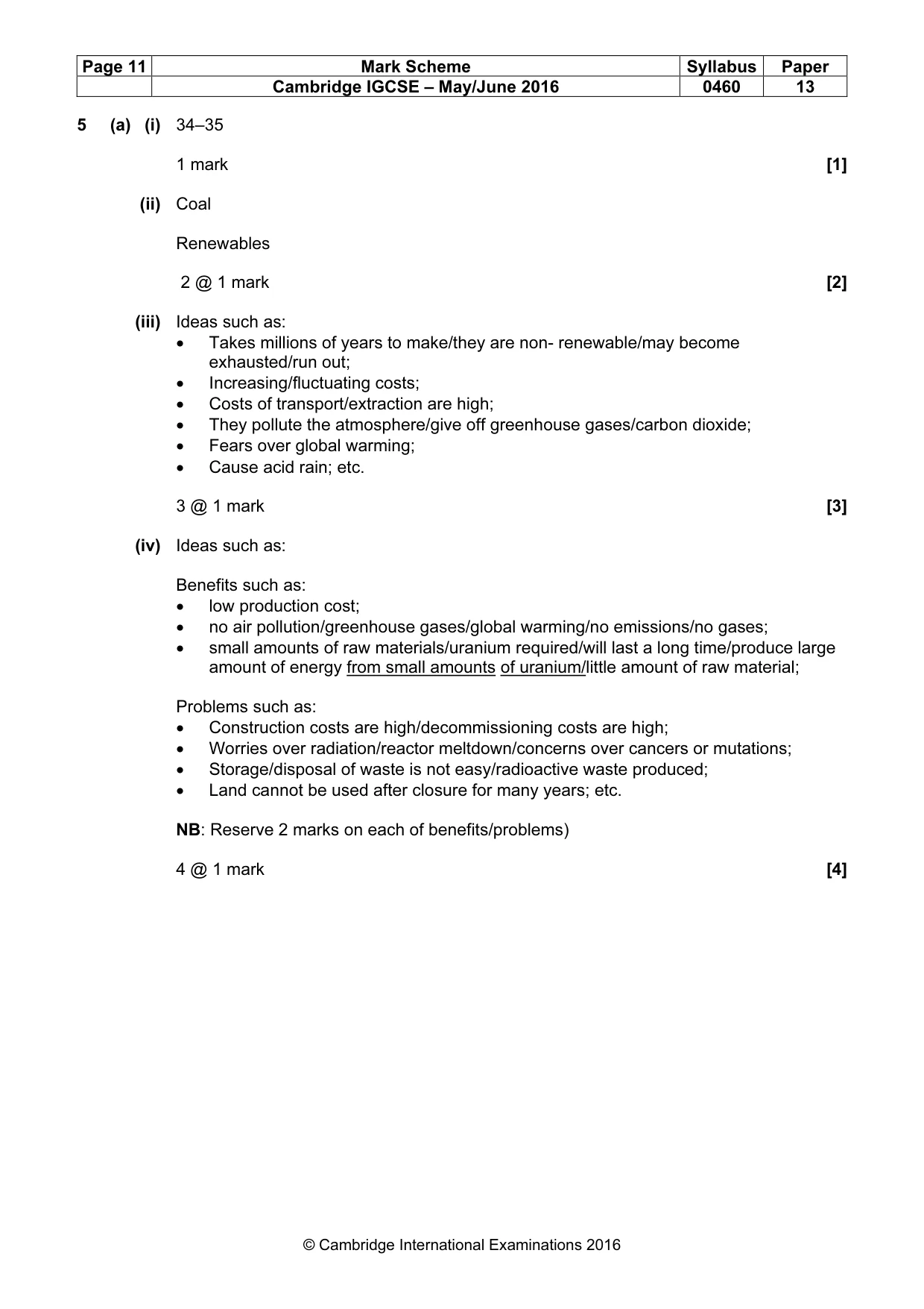 Mark scheme, page 11 of 15