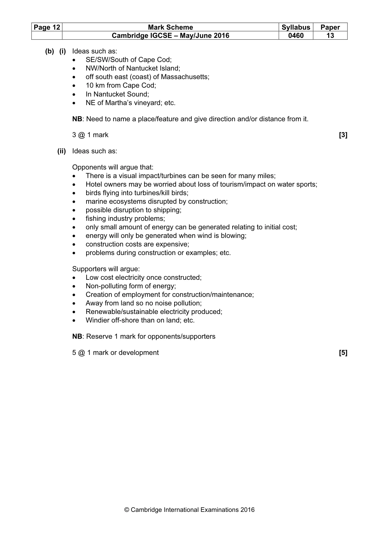 Mark scheme, page 12 of 15