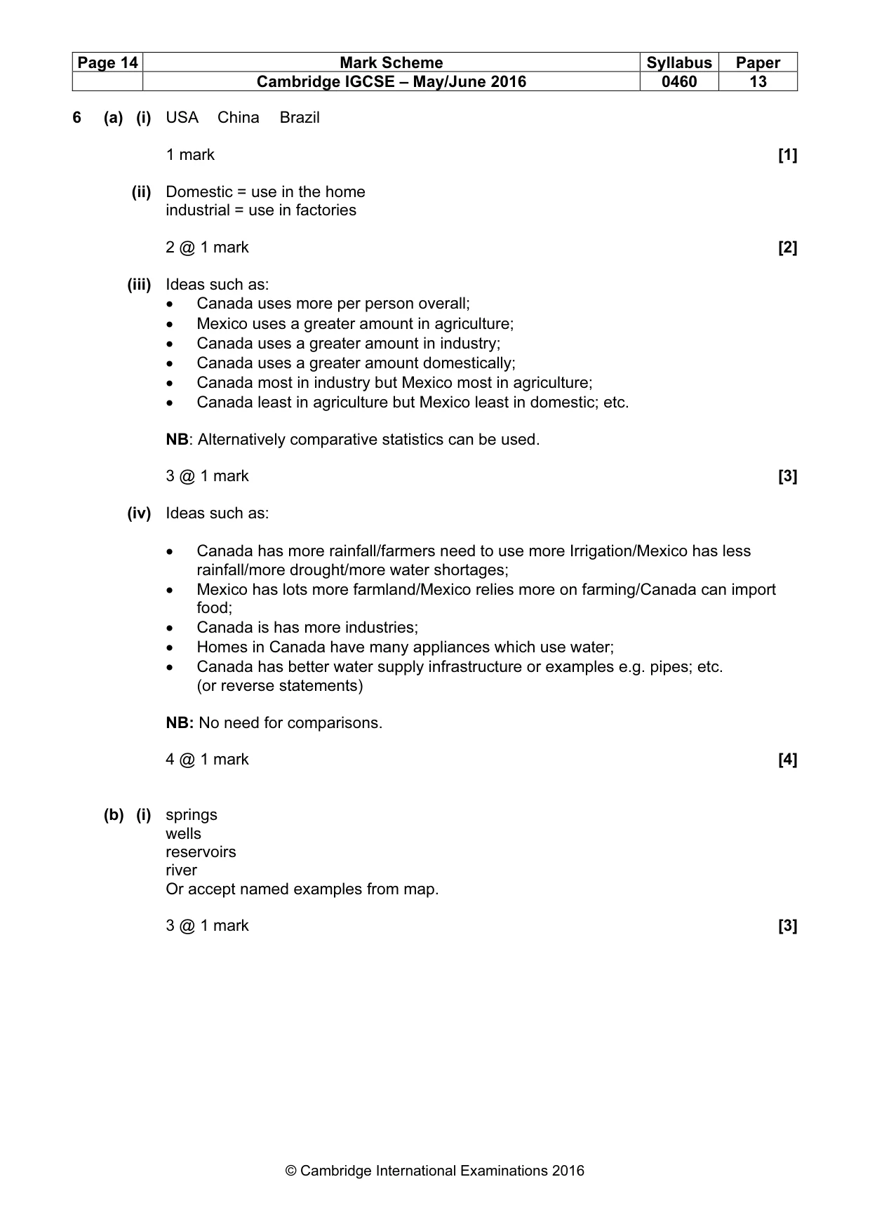 Mark scheme, page 14 of 15