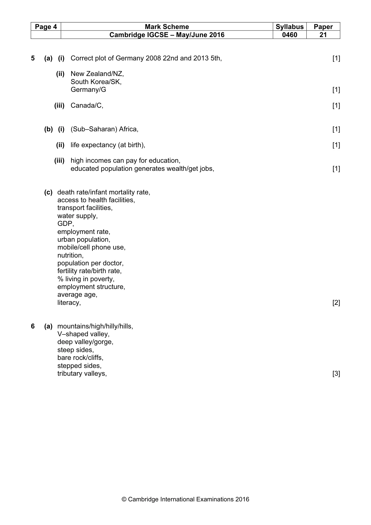 Mark scheme, page 4 of 5