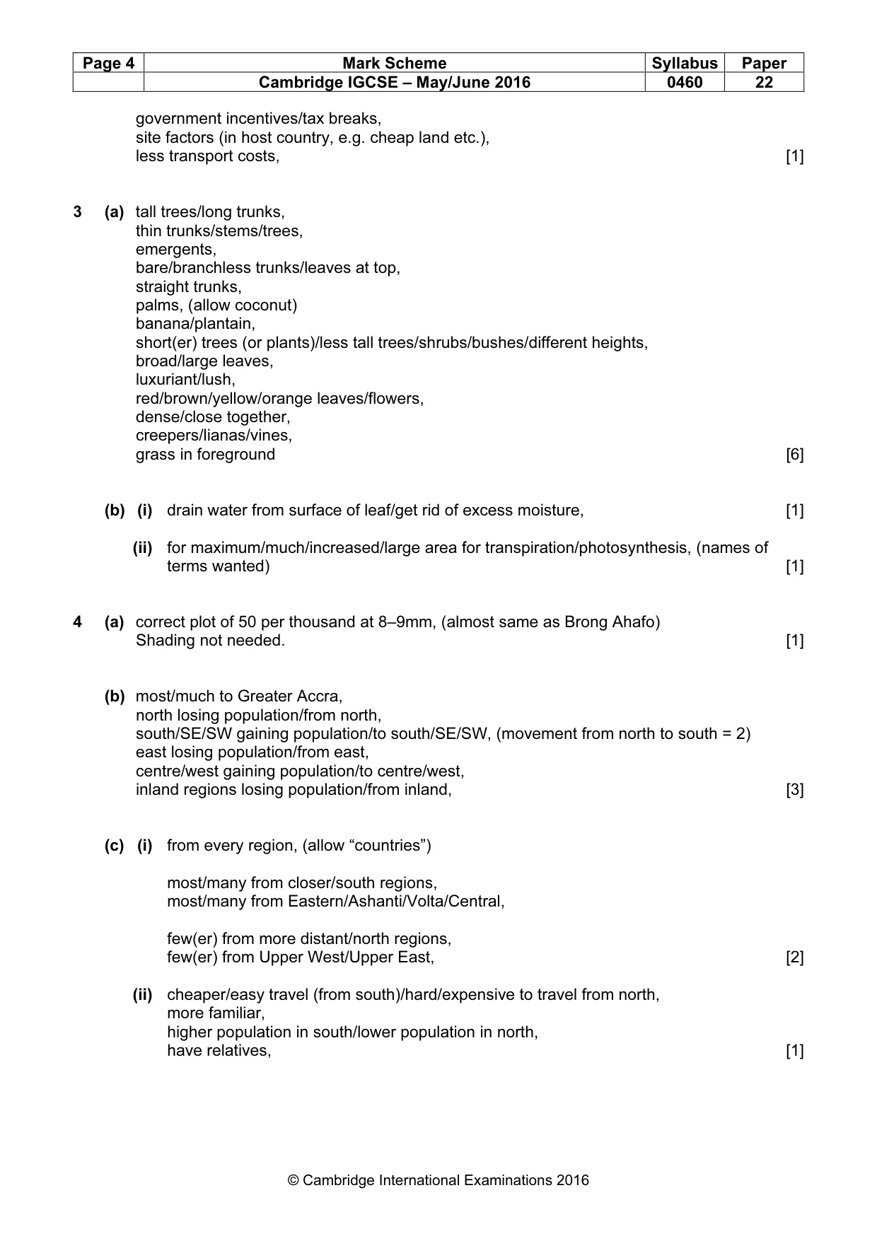 Mark scheme, page 4 of 6