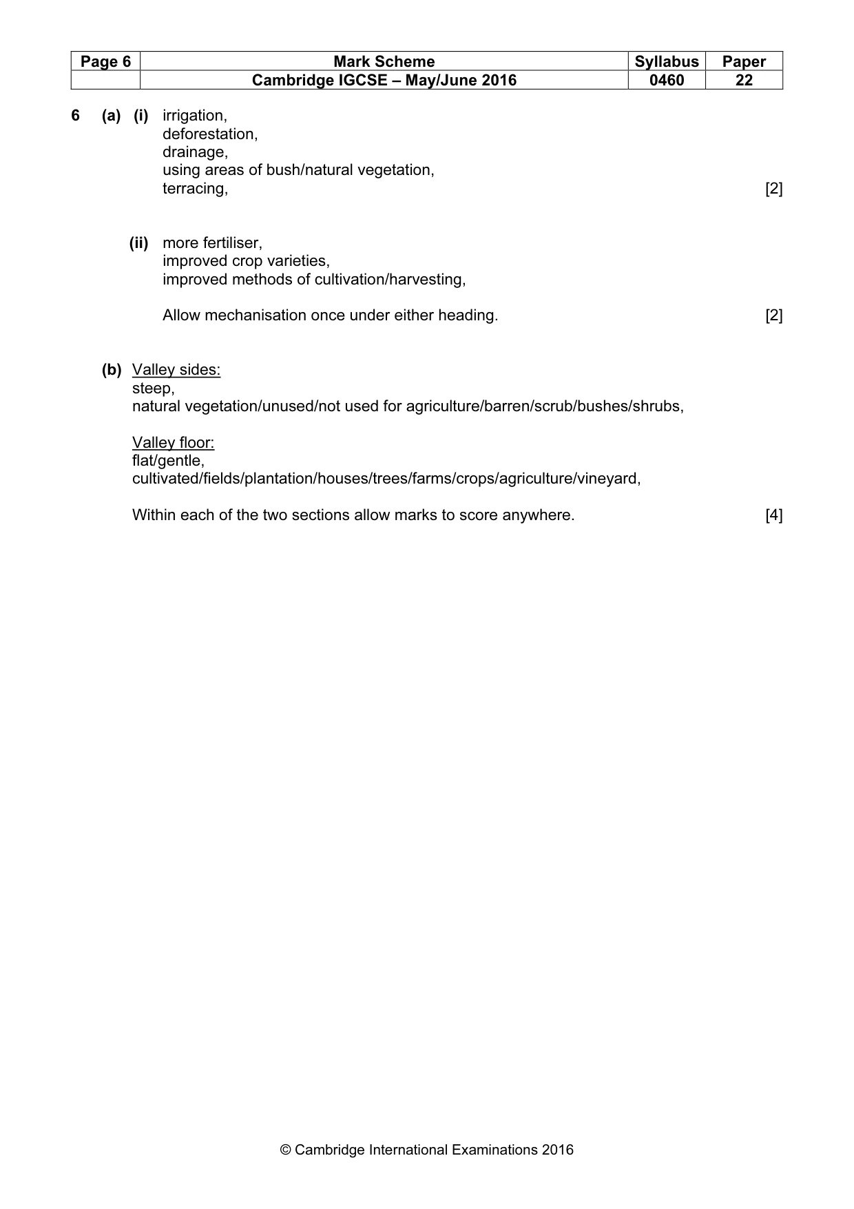 Mark scheme, page 6 of 6