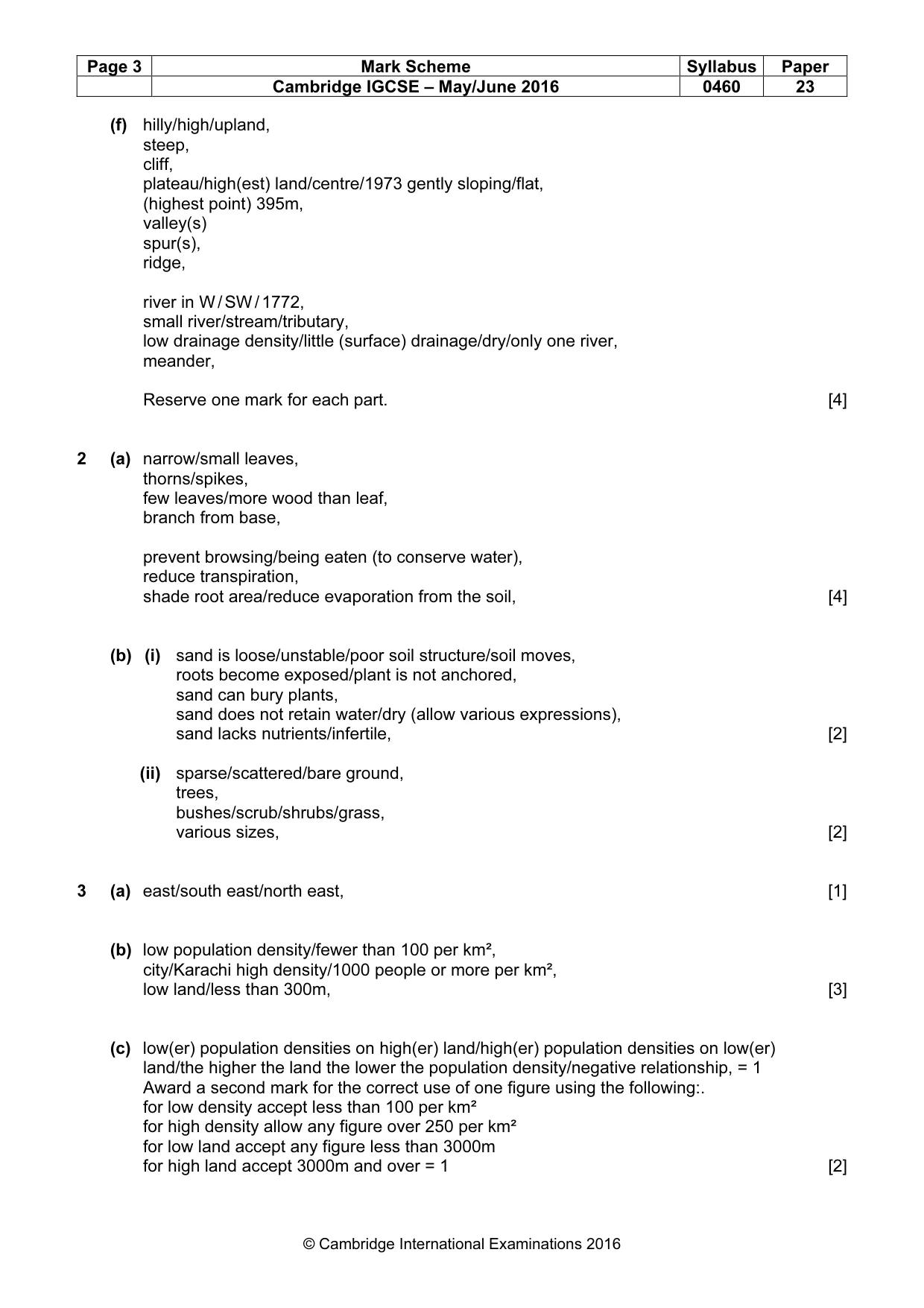 Mark scheme, page 3 of 5