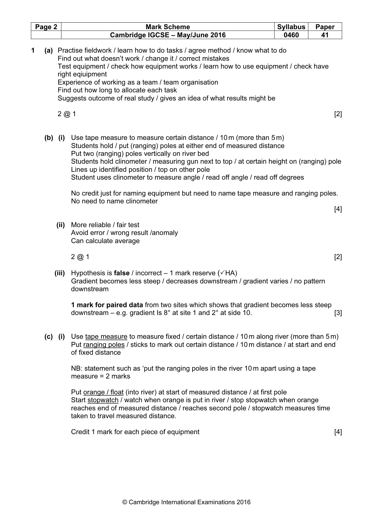 Mark scheme, page 2 of 5