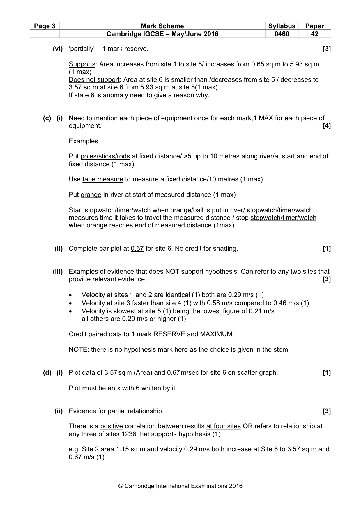 Mark scheme, page 3 of 6