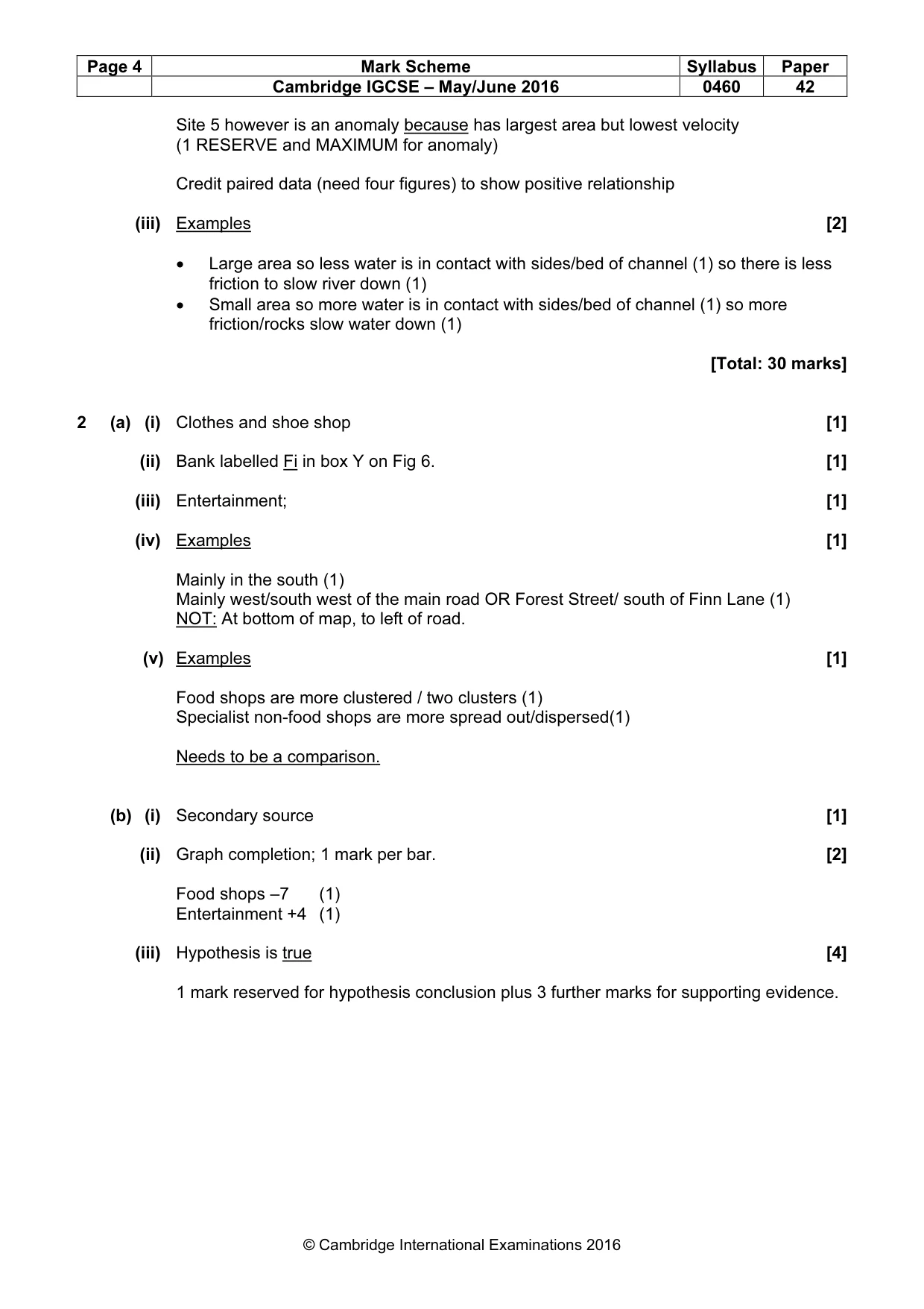 Mark scheme, page 4 of 6