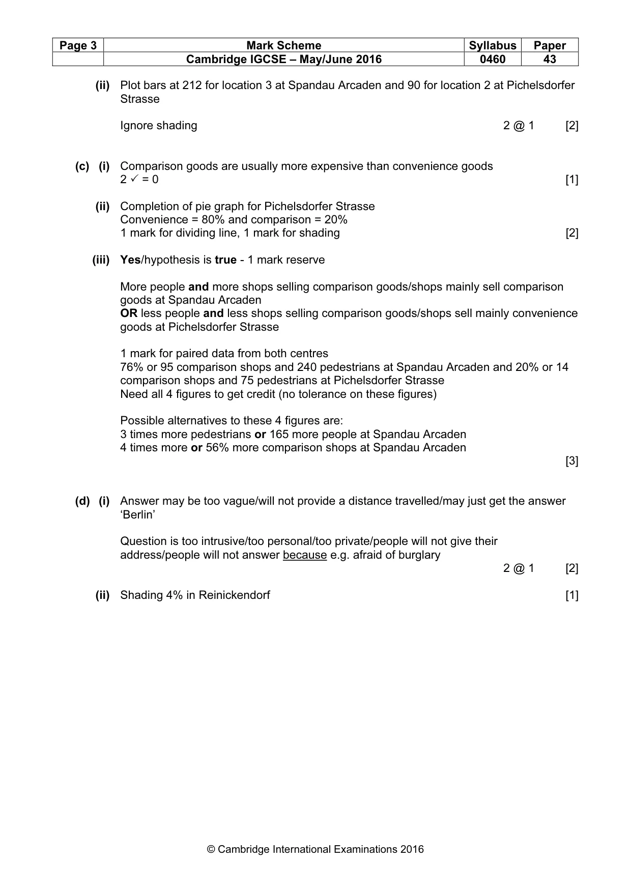 Mark scheme, page 3 of 8