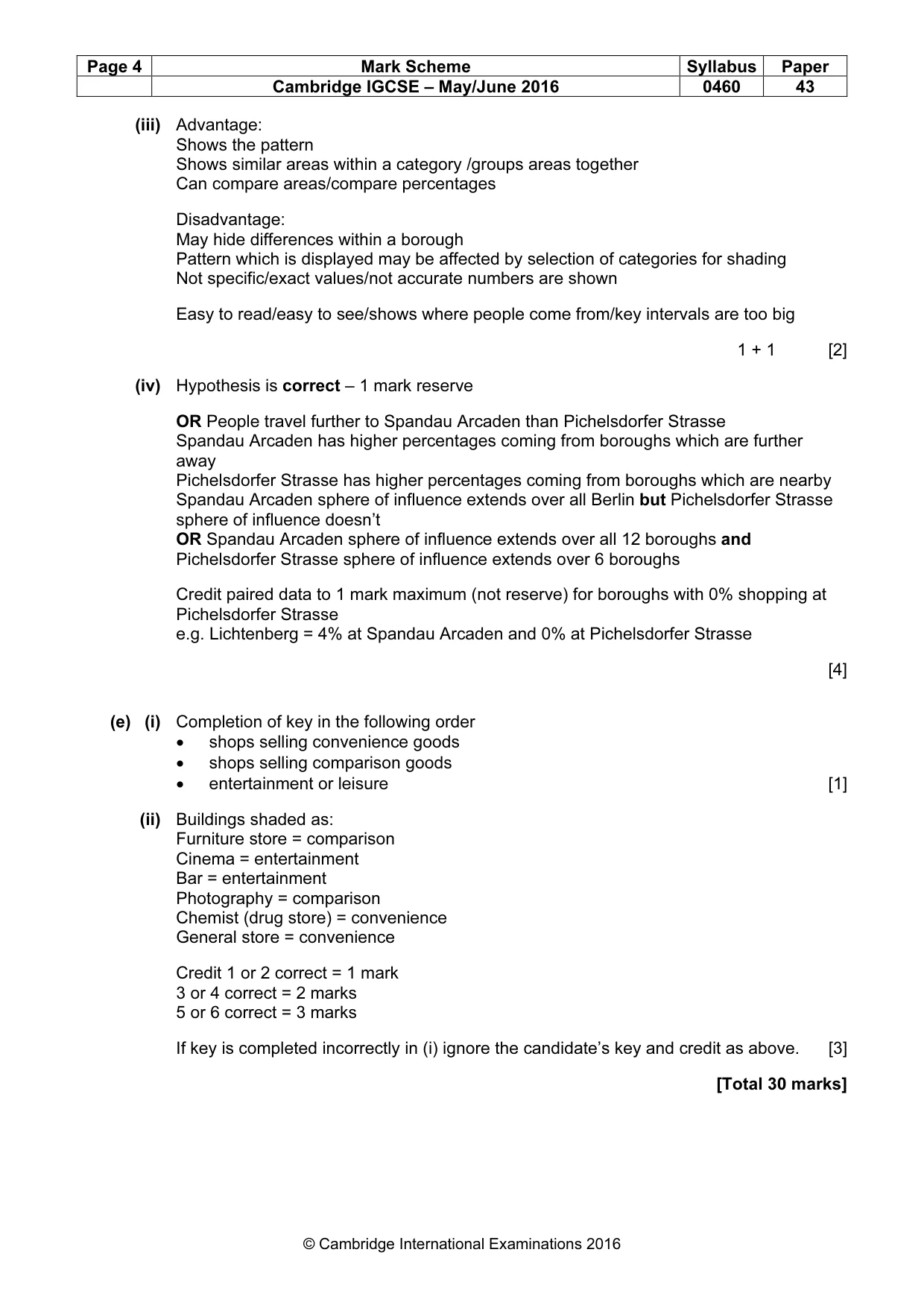 Mark scheme, page 4 of 8