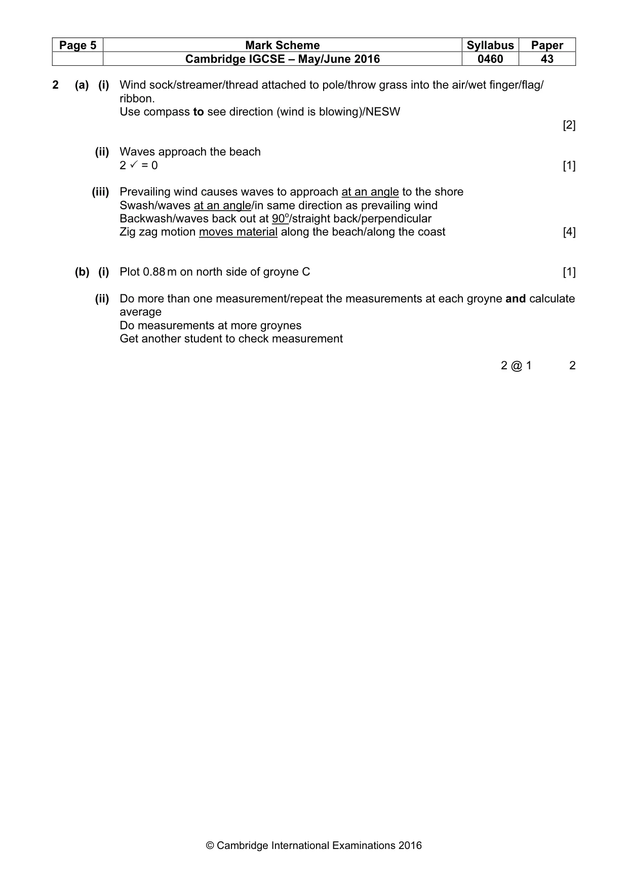 Mark scheme, page 5 of 8