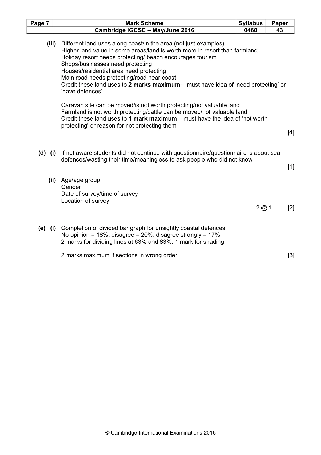 Mark scheme, page 7 of 8