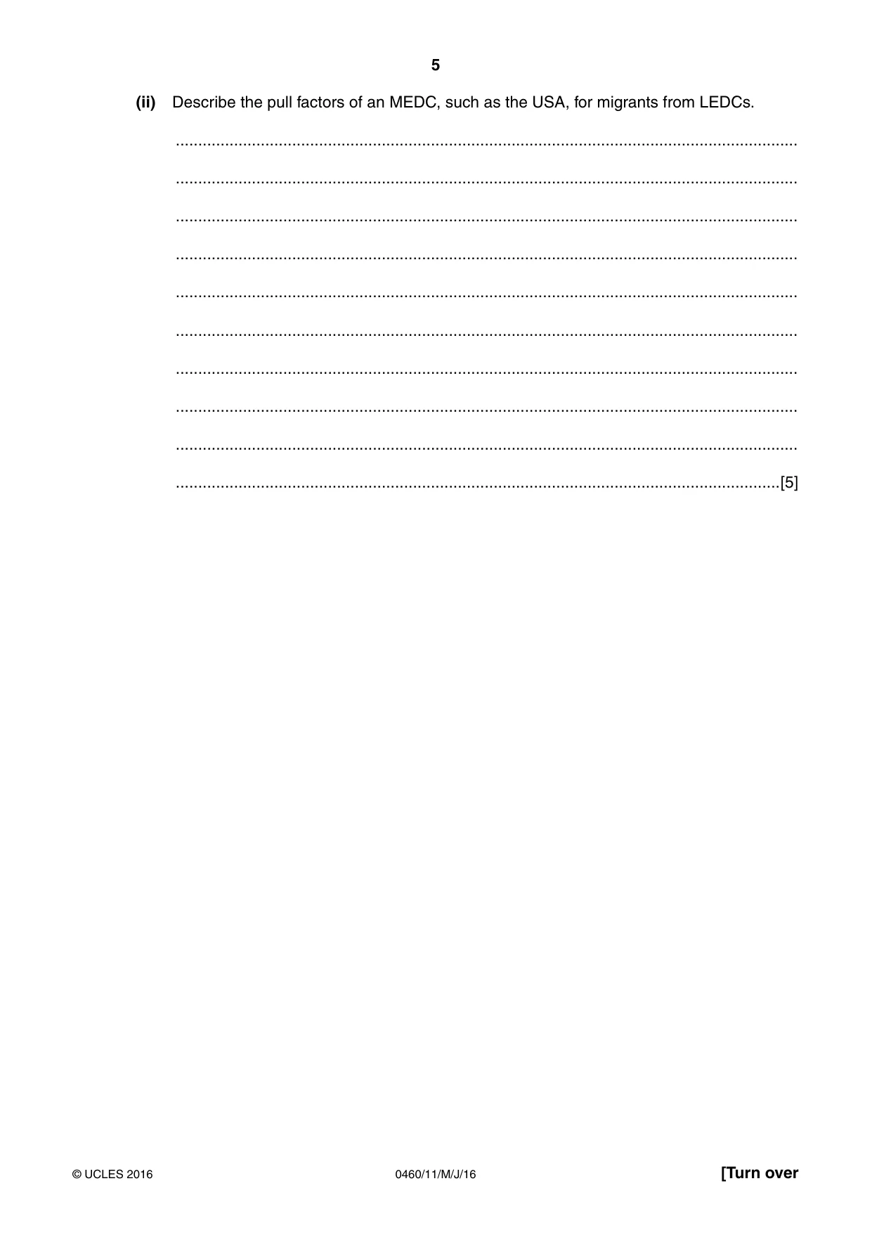 Cambridge IGCSE Geography 0460 2016 May/June Paper 1 · Variant 1 question paper, page 5 of 36