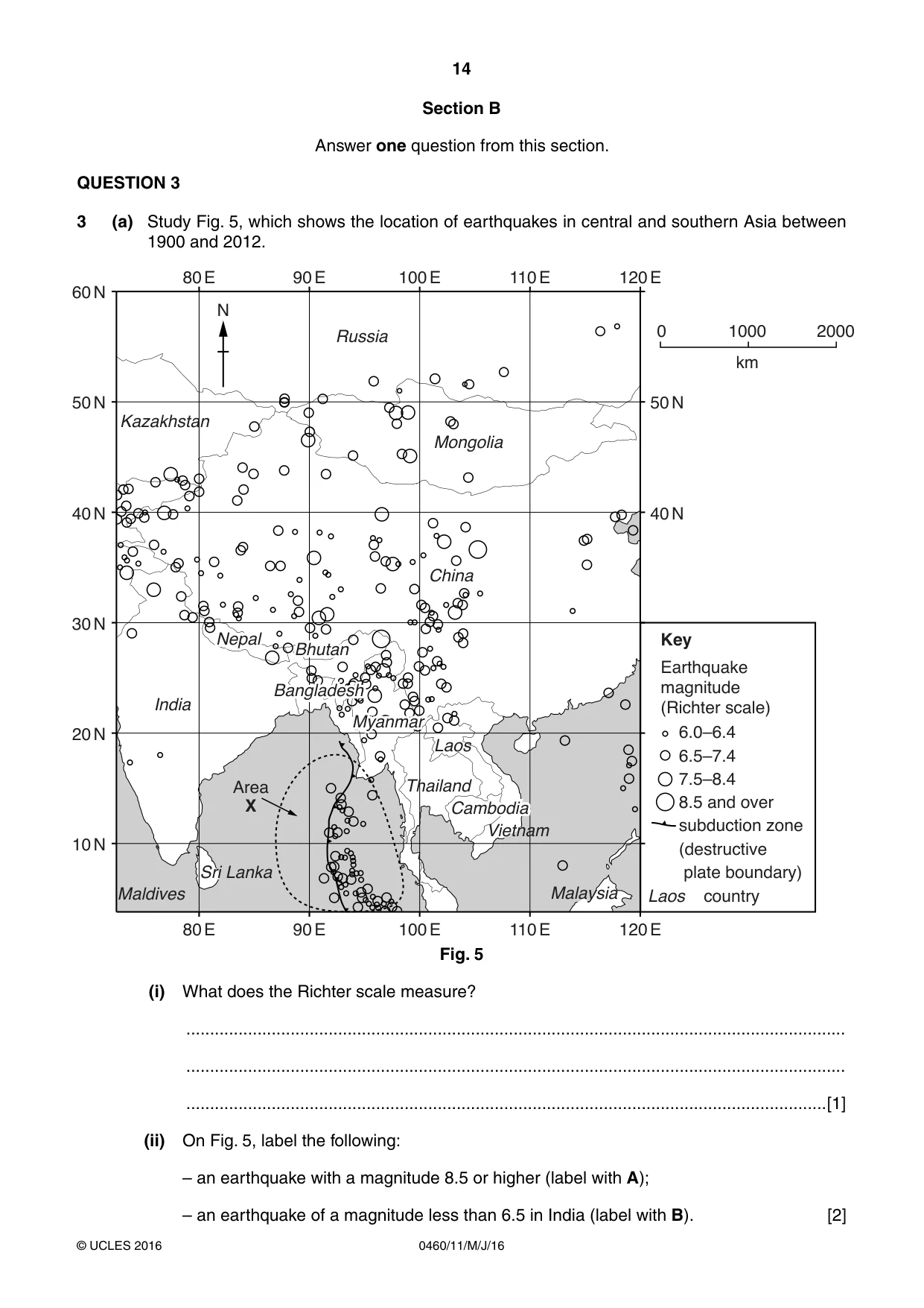 Cambridge IGCSE Geography 0460 2016 May/June Paper 1 · Variant 1 question paper, page 14 of 36