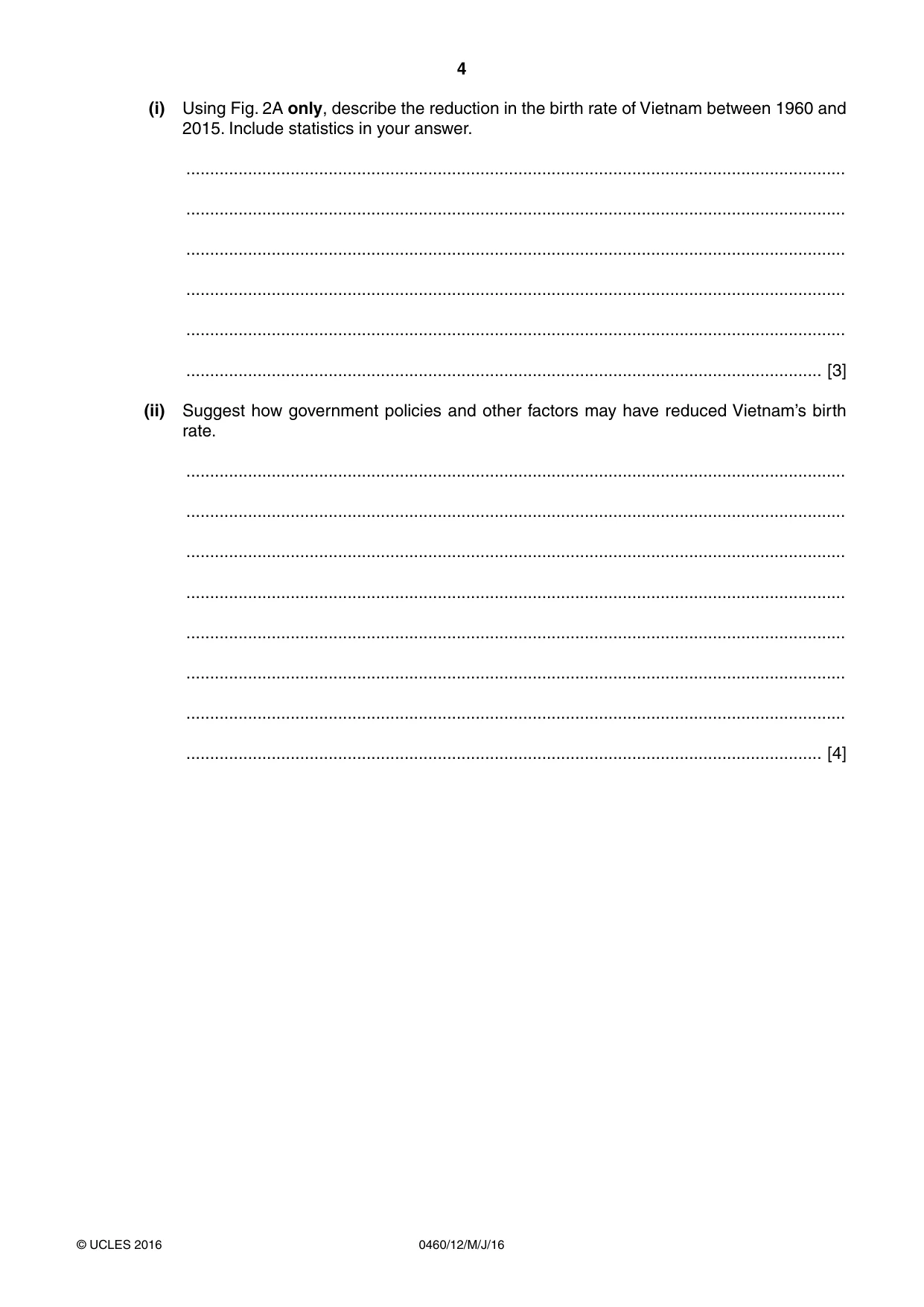 Cambridge IGCSE Geography 0460 2016 May/June Paper 1 · Variant 2 question paper, page 4 of 32
