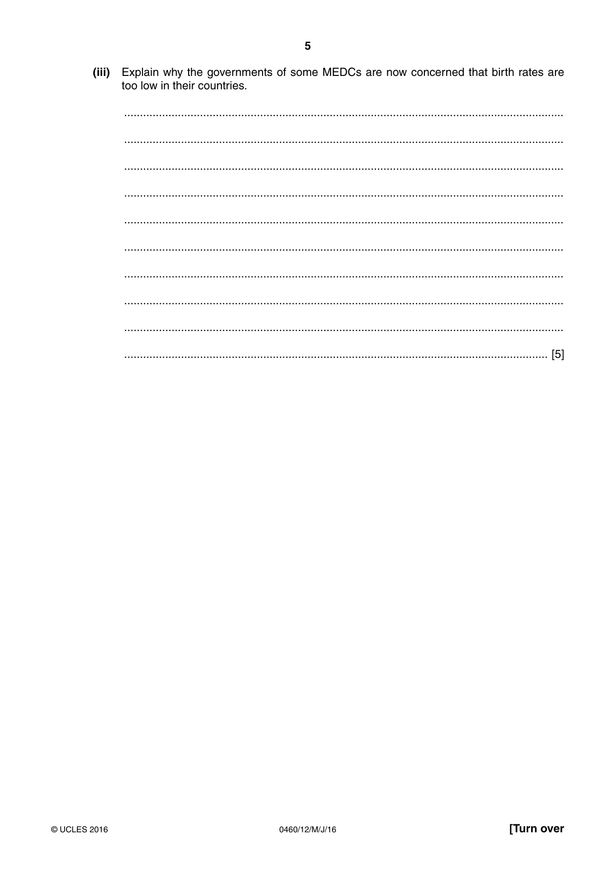 Cambridge IGCSE Geography 0460 2016 May/June Paper 1 · Variant 2 question paper, page 5 of 32